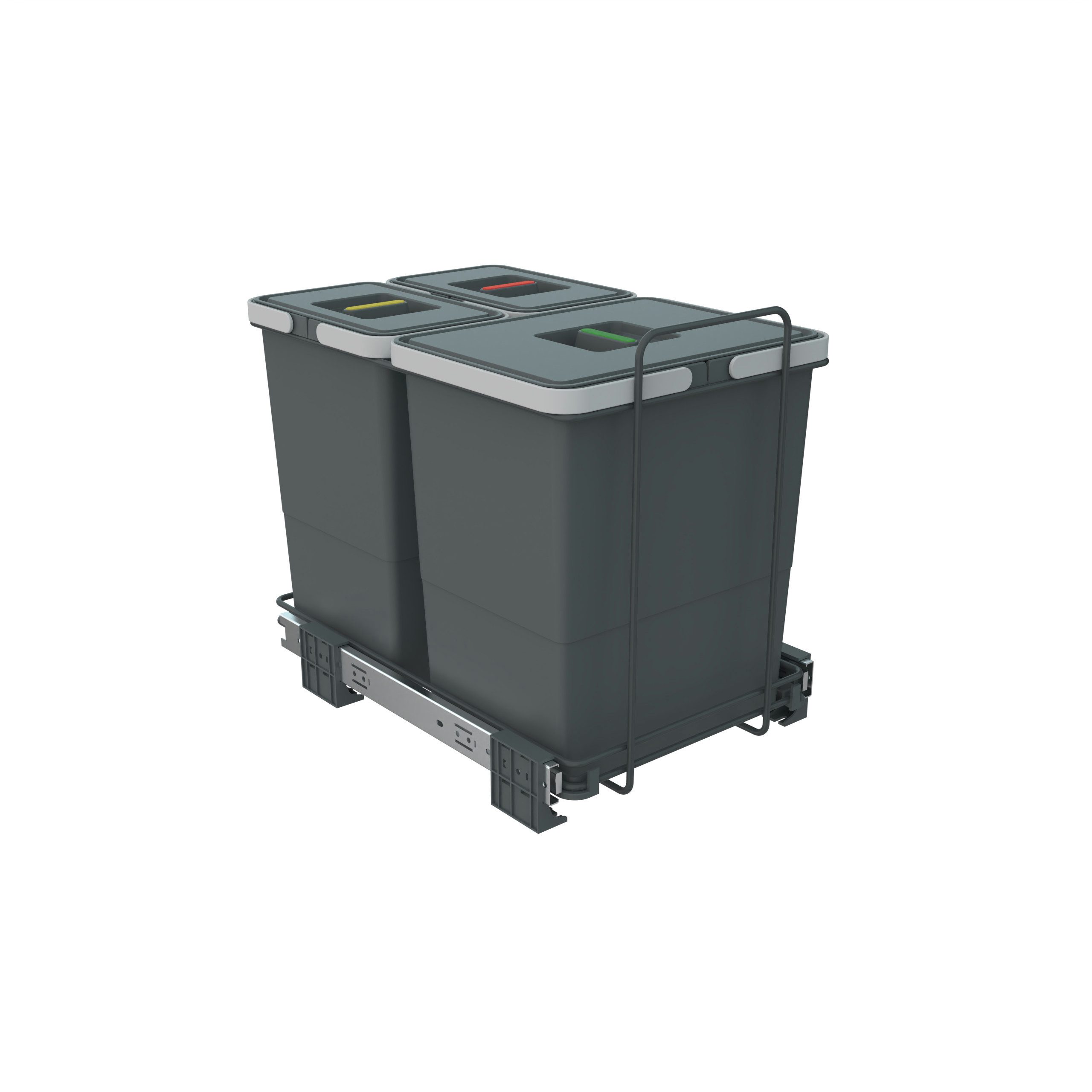 SO-TECH® Mülleimer Abfallsammler Ecofil 18+8+8L mit Deckel, Abfallsystem für Korpusbreite ab 40 cm