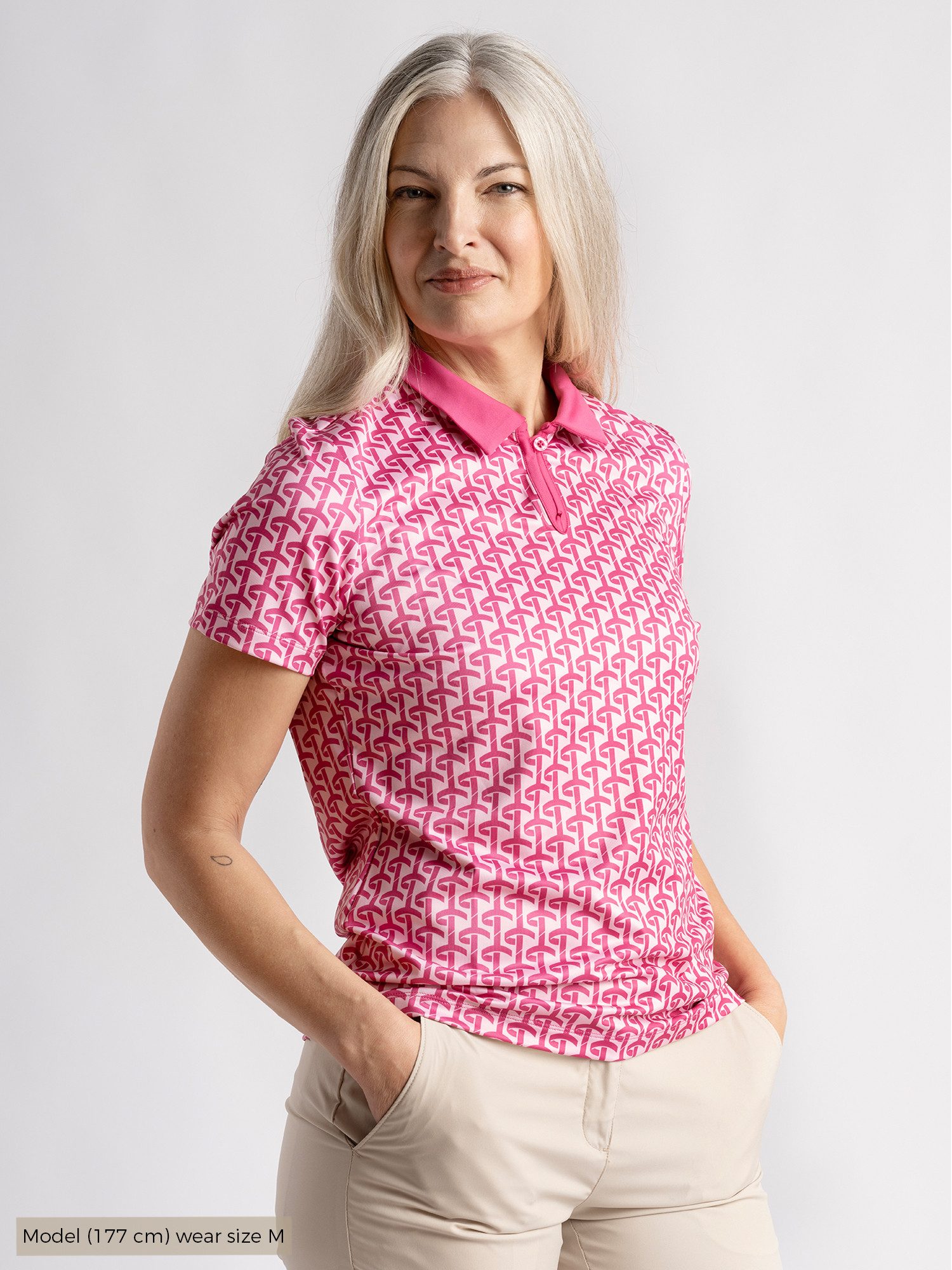 Cross Sportswear Poloshirt Cross Polo Aditi Rosa-Gemustert Damen