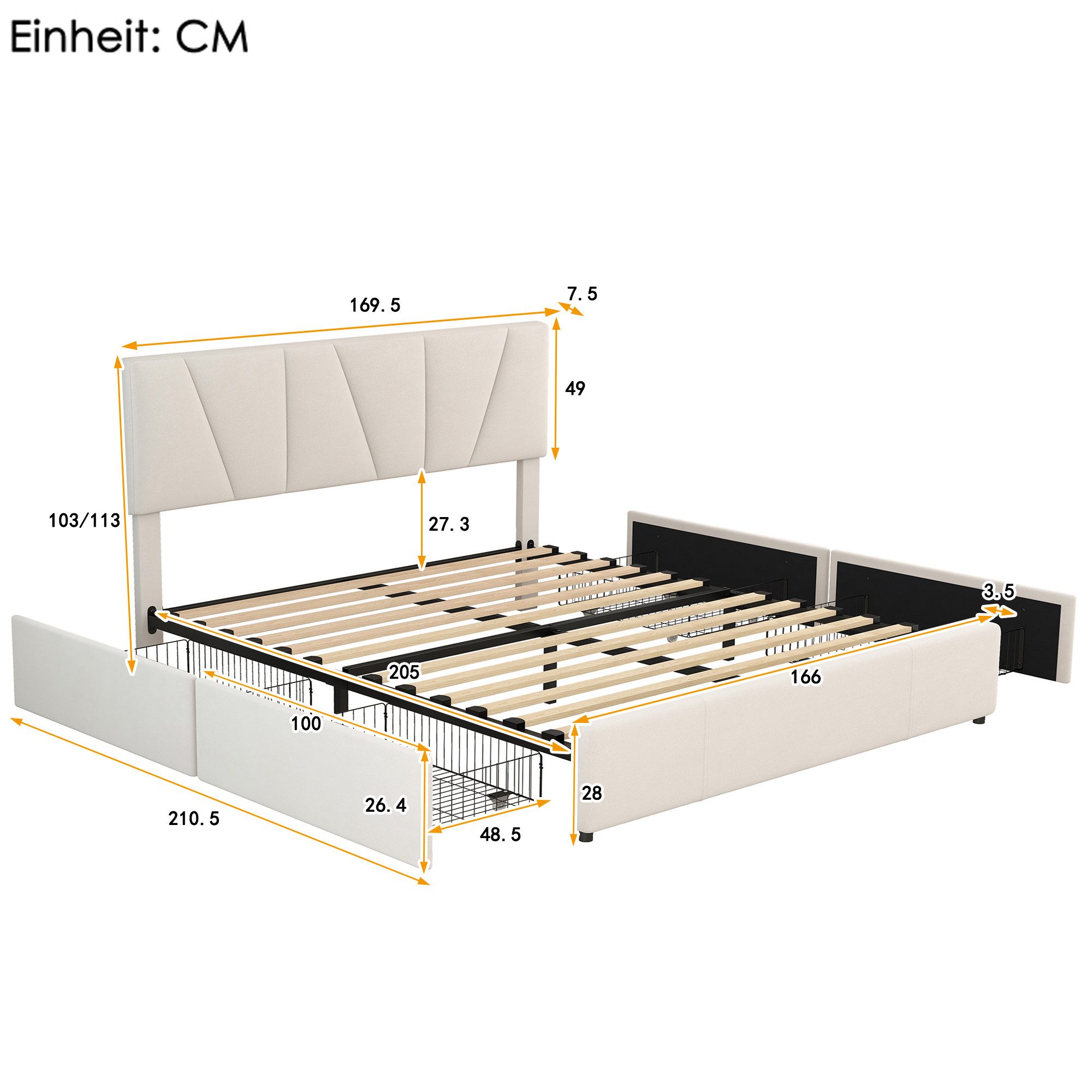 TavilaEcon Polsterbett Doppelbett Jugendbett Plattform Bett günstig online kaufen