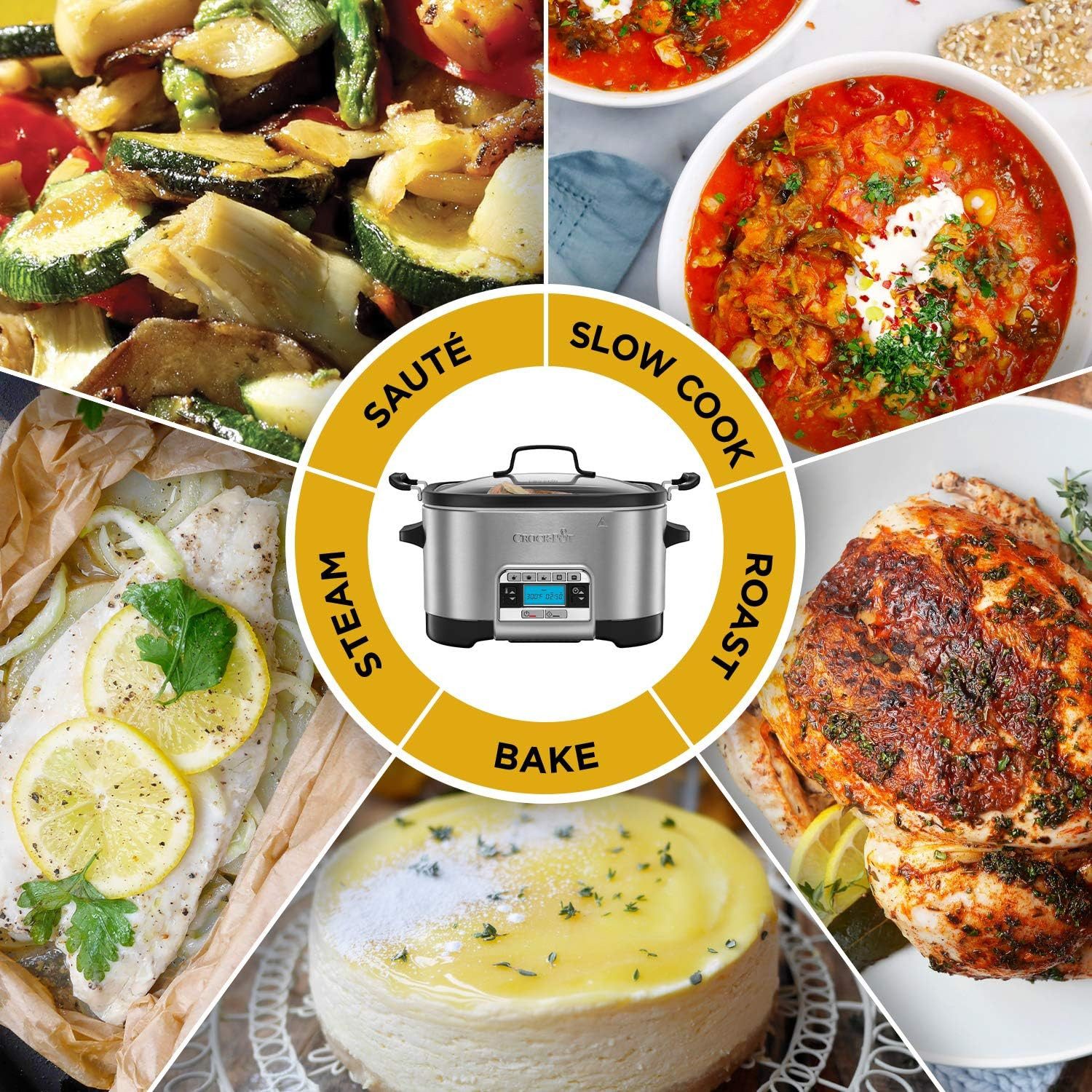 Crock-Pot Multikocher, Zum Sautieren, Braten, Backen und Dampfgaren