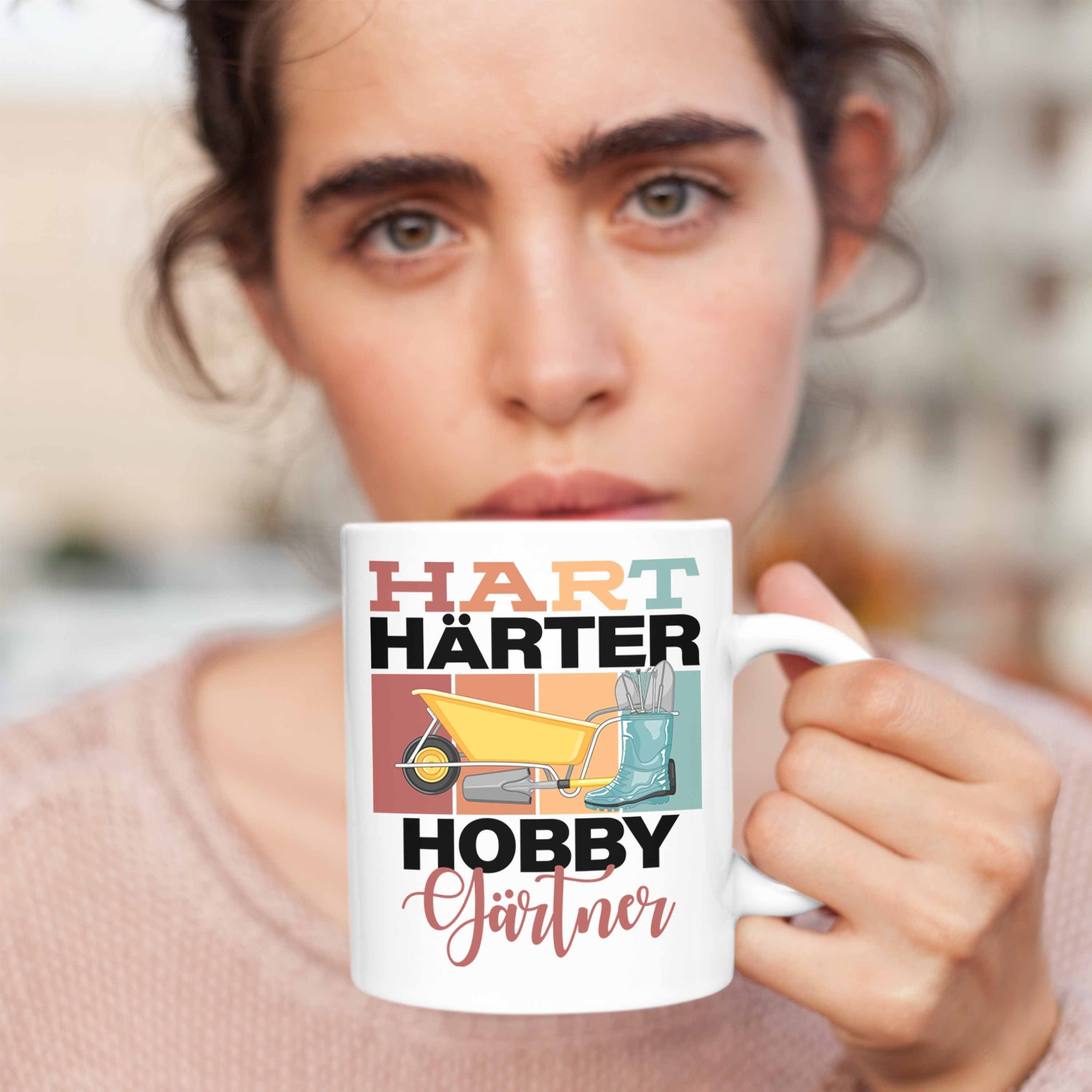 Härter Geschenkidee Trendation Lustige "Hart Tasse Weiss Hobbyg Tasse für Hobbygärtner Spruch