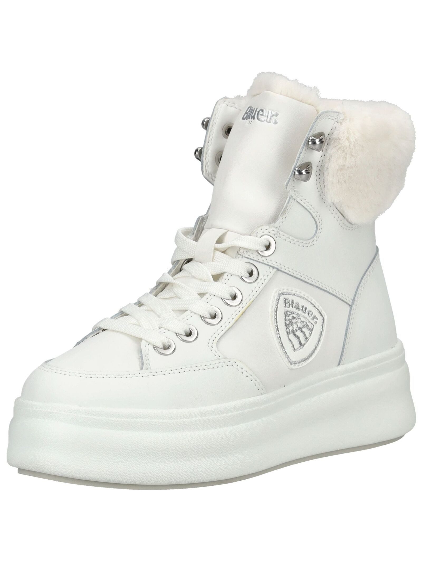 Blauer Stiefelette Leder/Synthetik . Schnürstiefelette