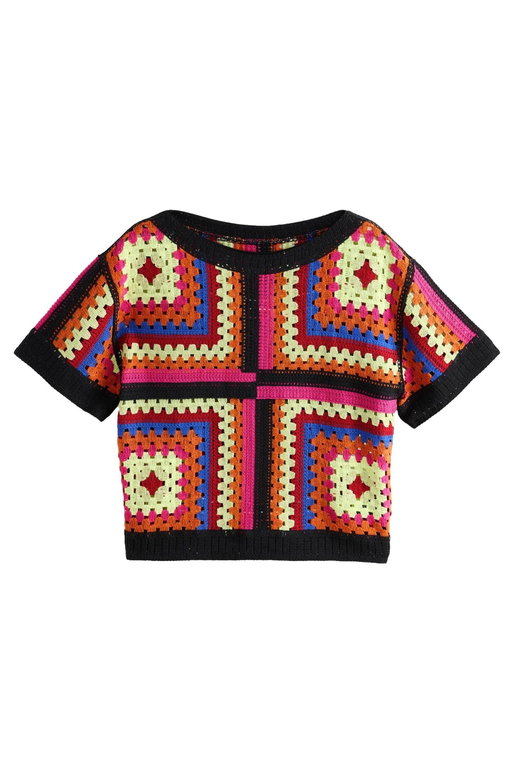 Next Kurzarmpullover T-Shirt mit gehäkeltem Ausschnitt günstig online kaufen