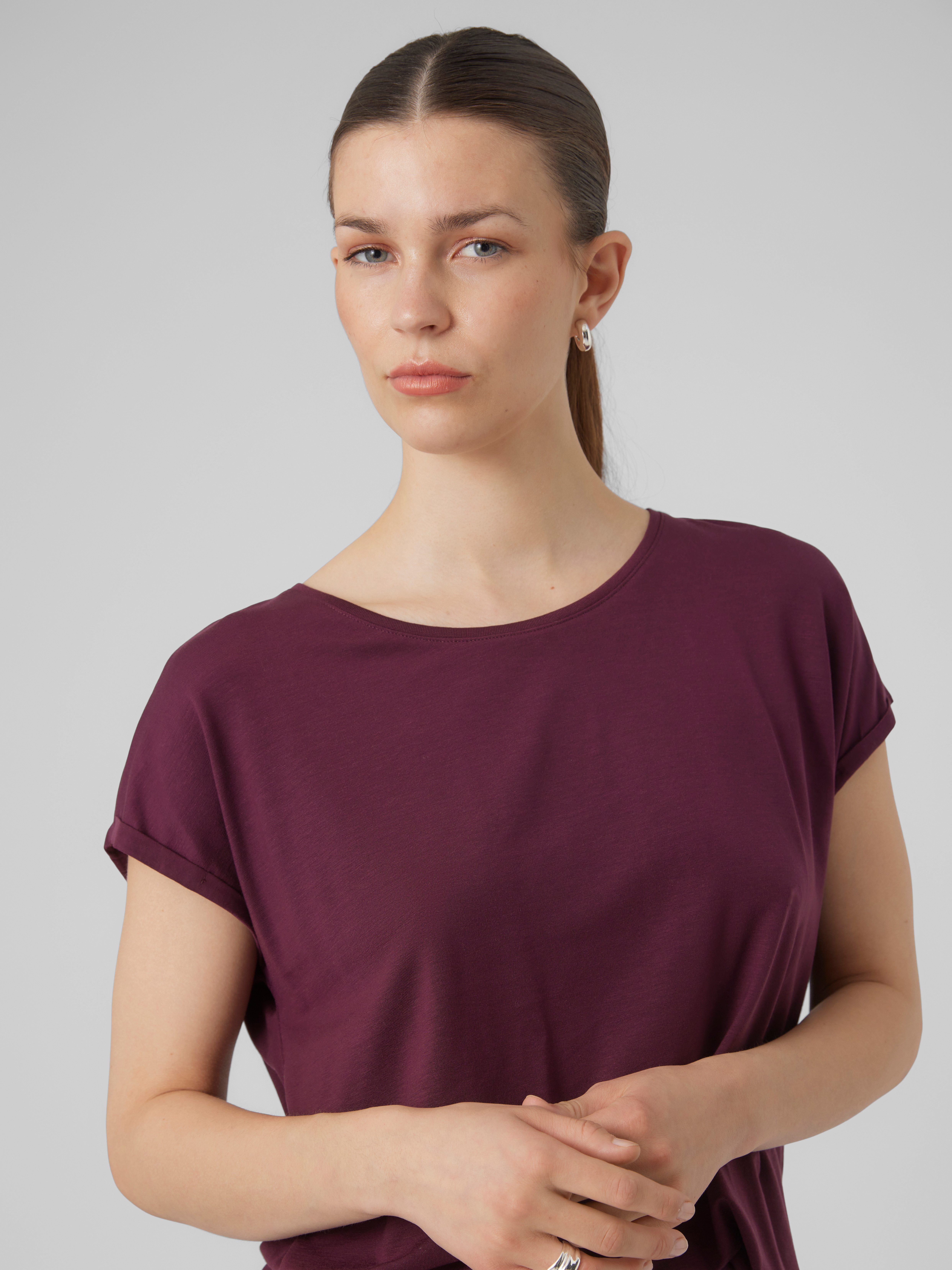 Vero Moda Rundhalsshirt VMAVA PLAIN SS TOP GAJRS NOOS Materialmix, regular günstig online kaufen