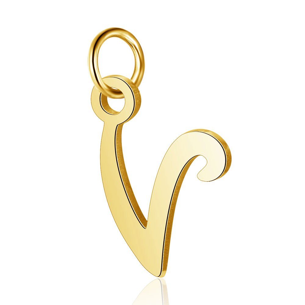 Kristallanhänger Anhänger Buchstaben Gold aus Edelstahl Unisex