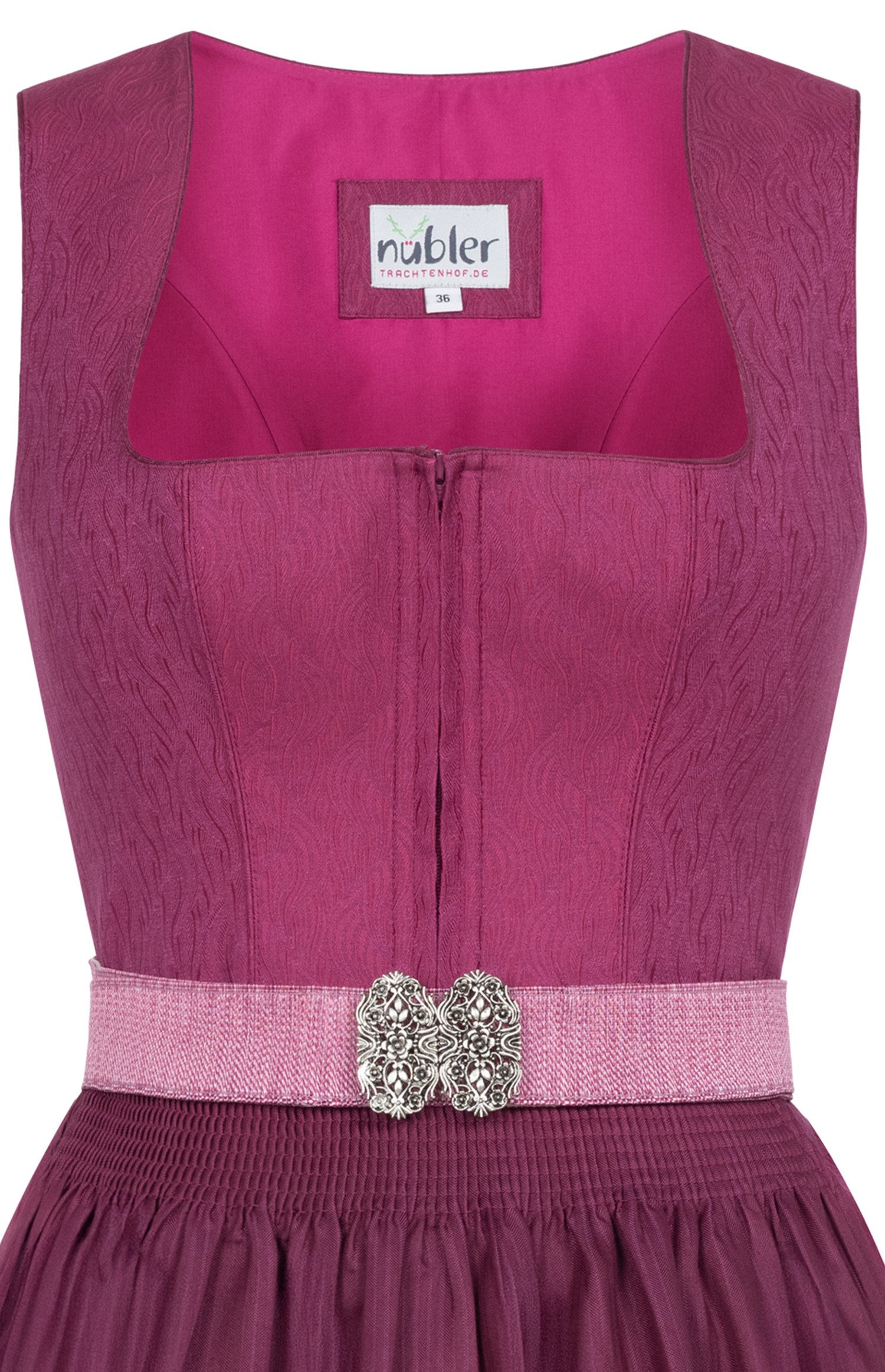 Nübler Dirndl Midi Dirndl Kelly in Johannisbeere von Nübler - Rocklänge 70 cm