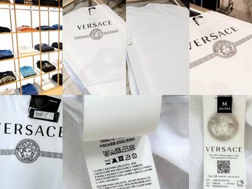 Versace T-Shirt VERSACE Logo Medusa Crew Neck T-Shirt Cotton Iconic Retro Greek Shirt