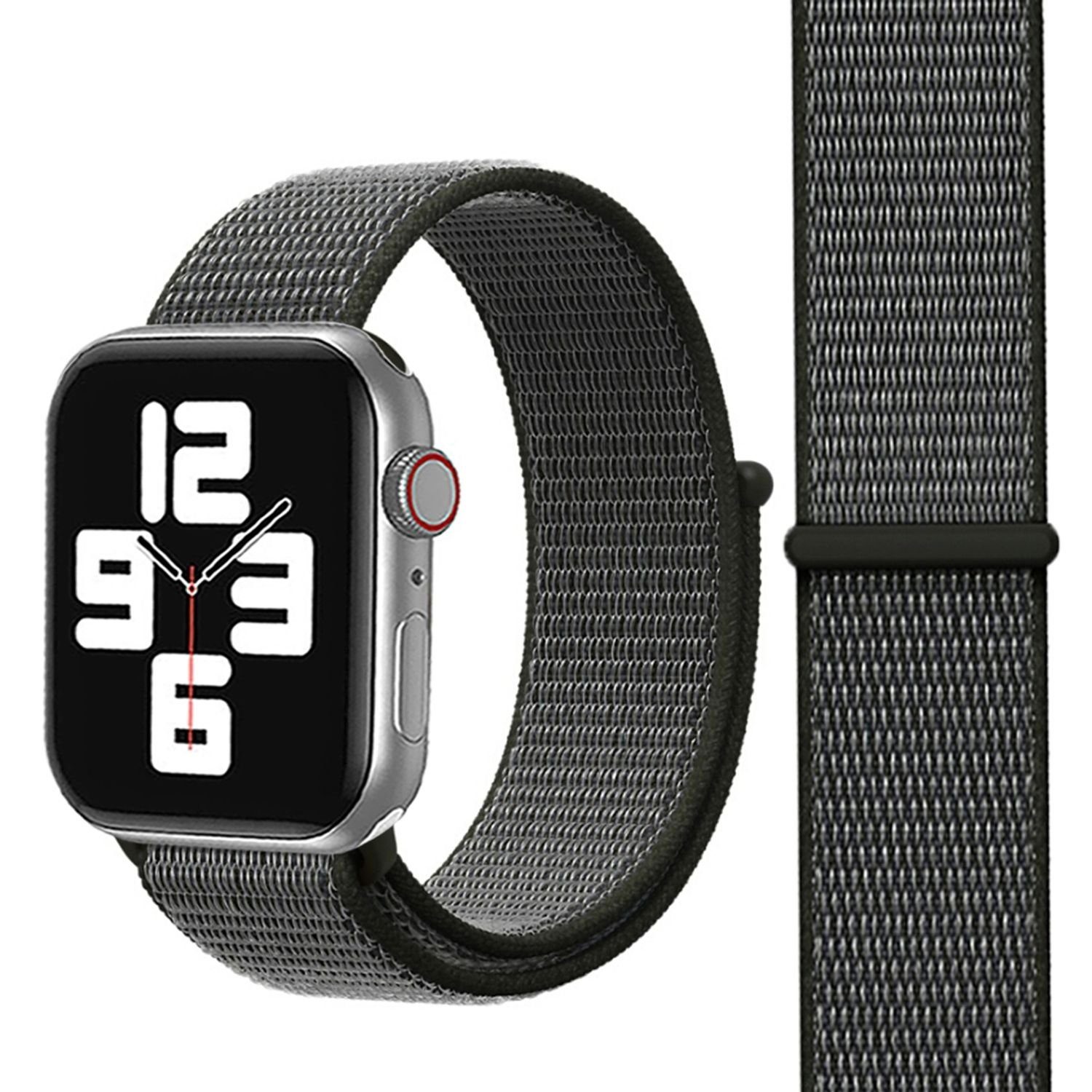 König Design Smartwatch-Armband 38 mm / 40 mm / 41 mm, Sport Loop Armband Nylon Arm Band Grau