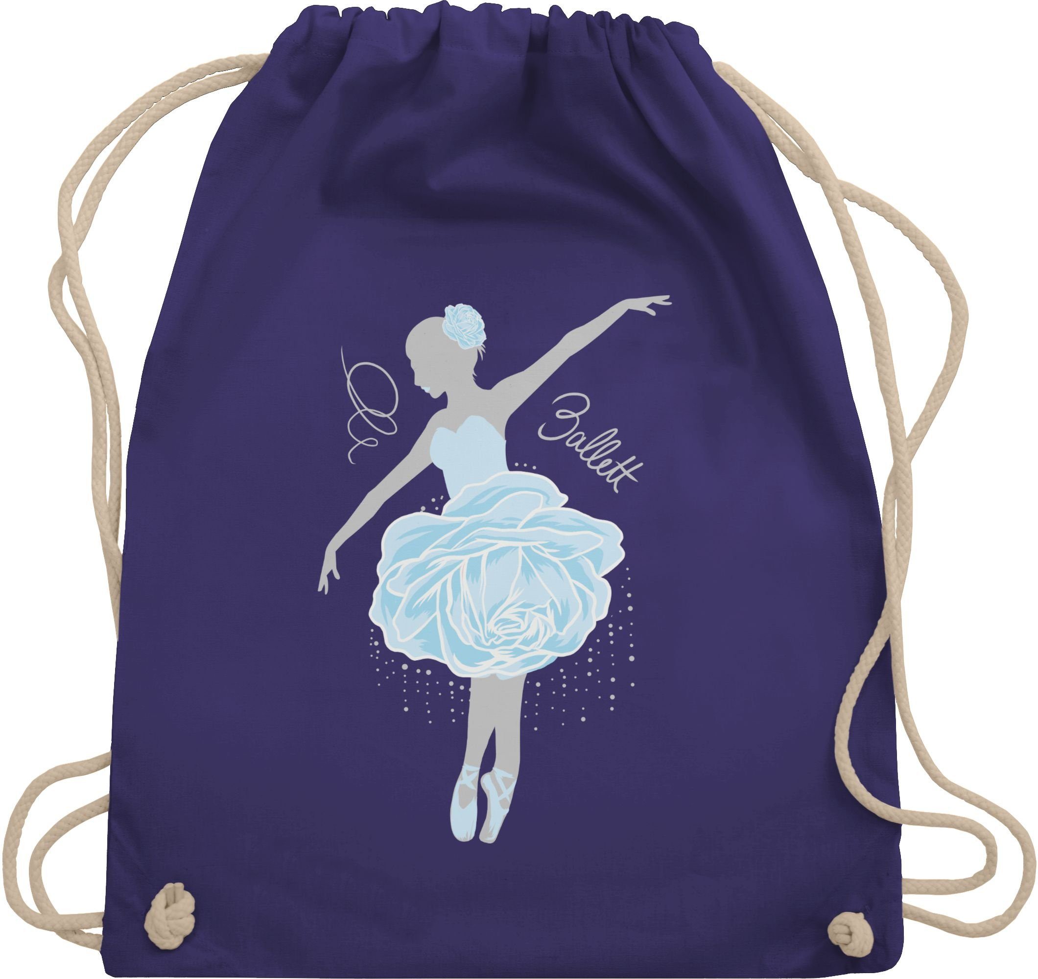 Shirtracer Turnbeutel Ballerina - grau/blau, Tanzen Geschenk