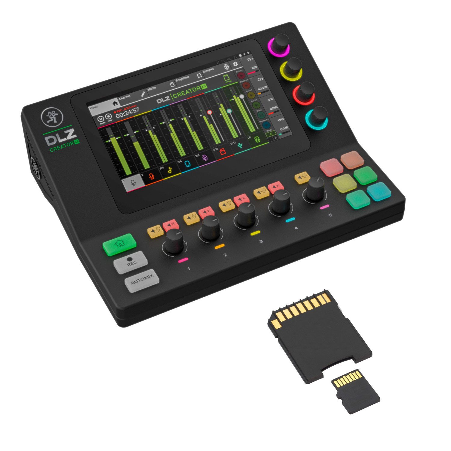 Mackie Mischpult DLZ Creator XS Streaming Mixer mit SD-Karte Digitales Aufnahmegerät