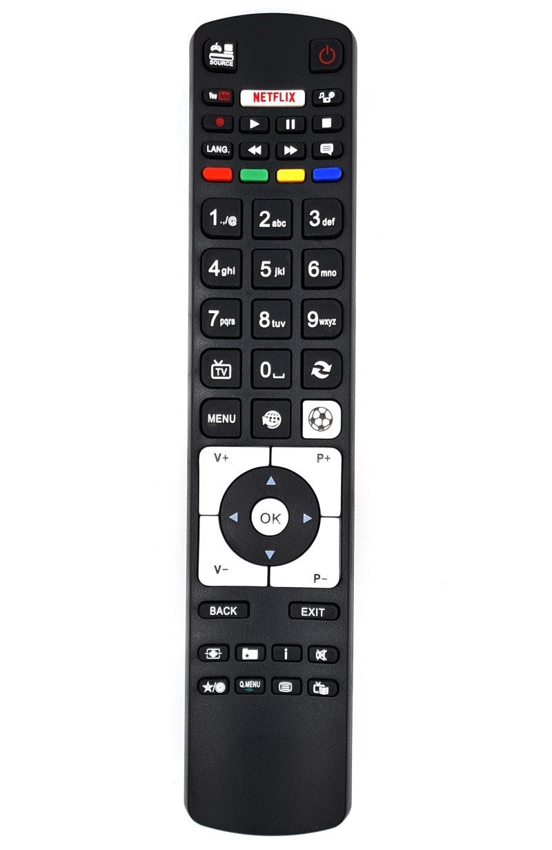 Alltro Ersatz Fernbedienung für Telefunken RC5119 Smart TV DVD Fernbedienung (Mit YouTube-, Netflix-Tasten)