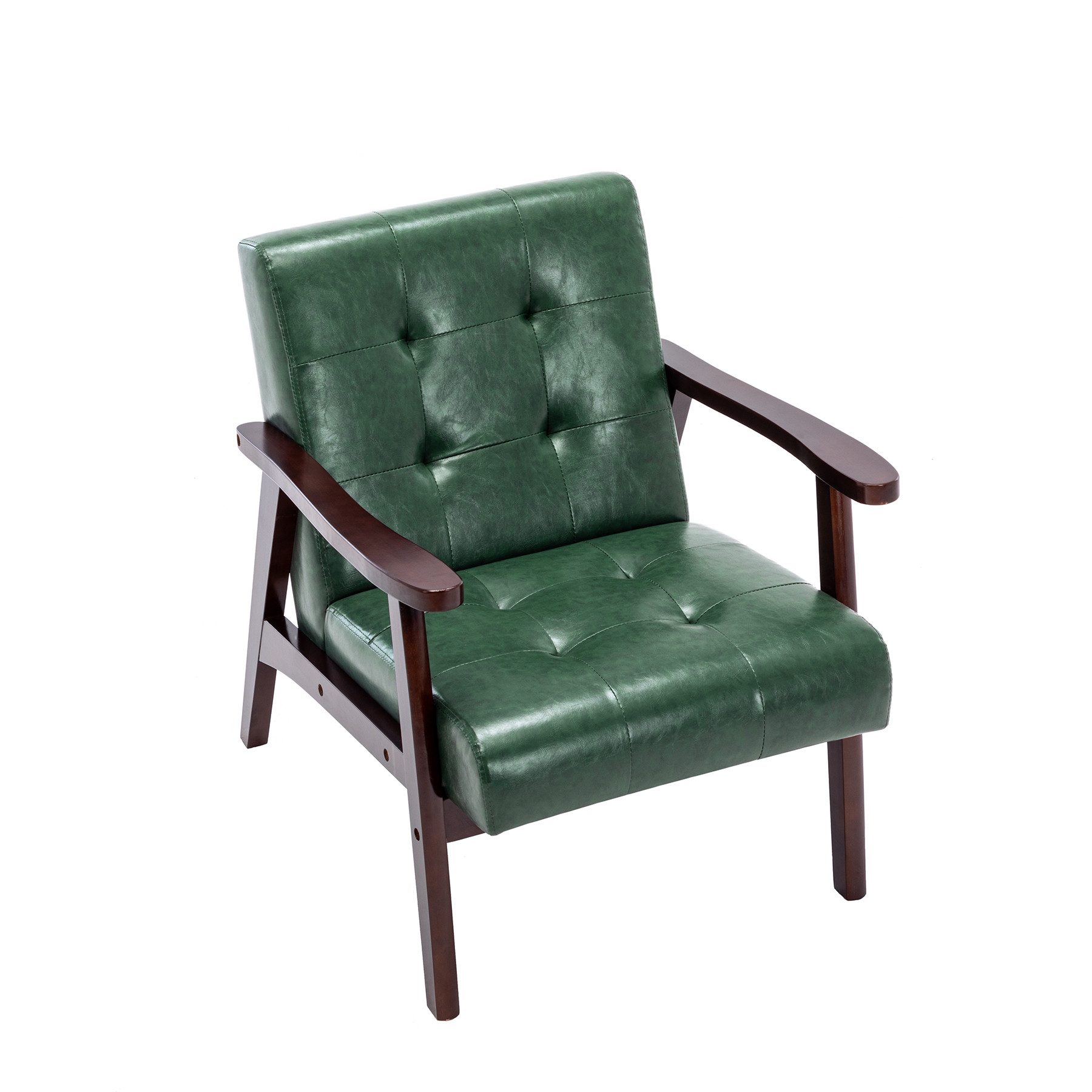 HomeMiYN Loungesessel Retro Holzsessel Loungesessel Polsterstuhl günstig online kaufen