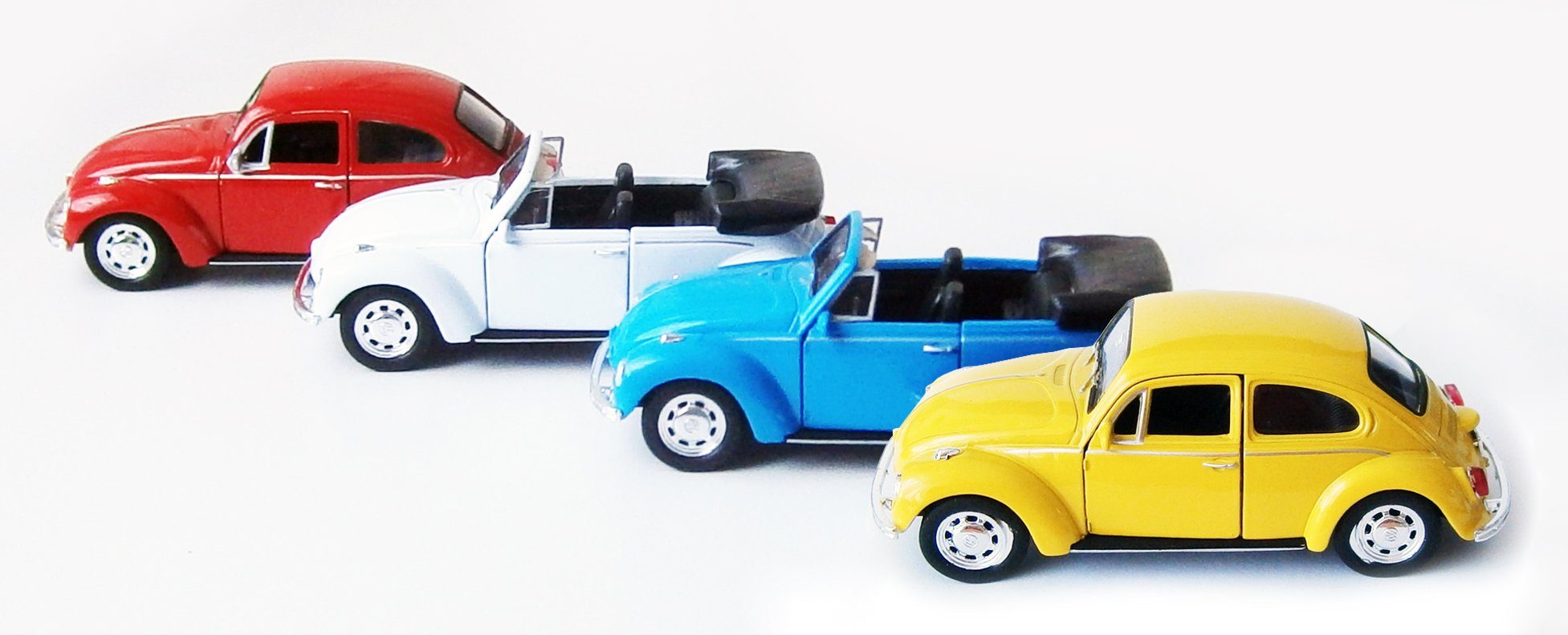 Welly Modellauto VOLKSWAGEN BEETLE Käfer VW Modellauto Modell 137 (Cabrio Blau), Auto Spielzeugauto Kinder Geschenk