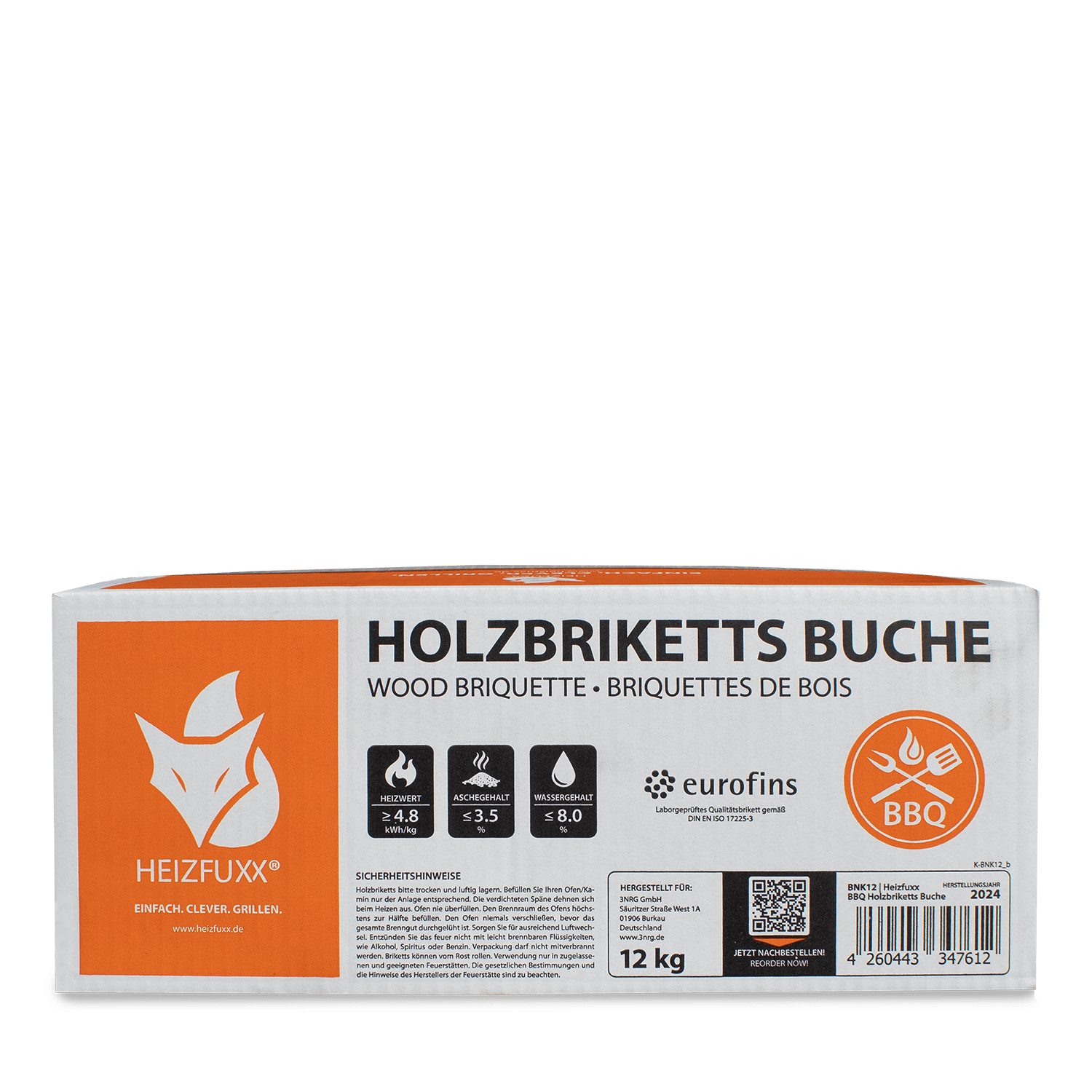 HEIZFUXX Holzbriketts Nestro Hartholz M, 300 kg, (Palette, 25-St)