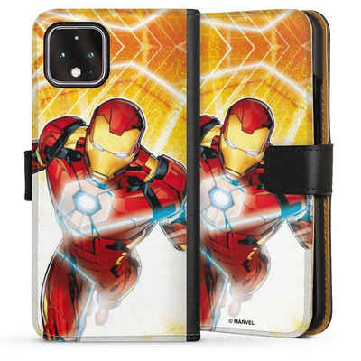 DeinDesign Handyhülle Iron Man on Fire, Google Pixel 4 Hülle Handy Flip Case Wallet Cover Handytasche Leder