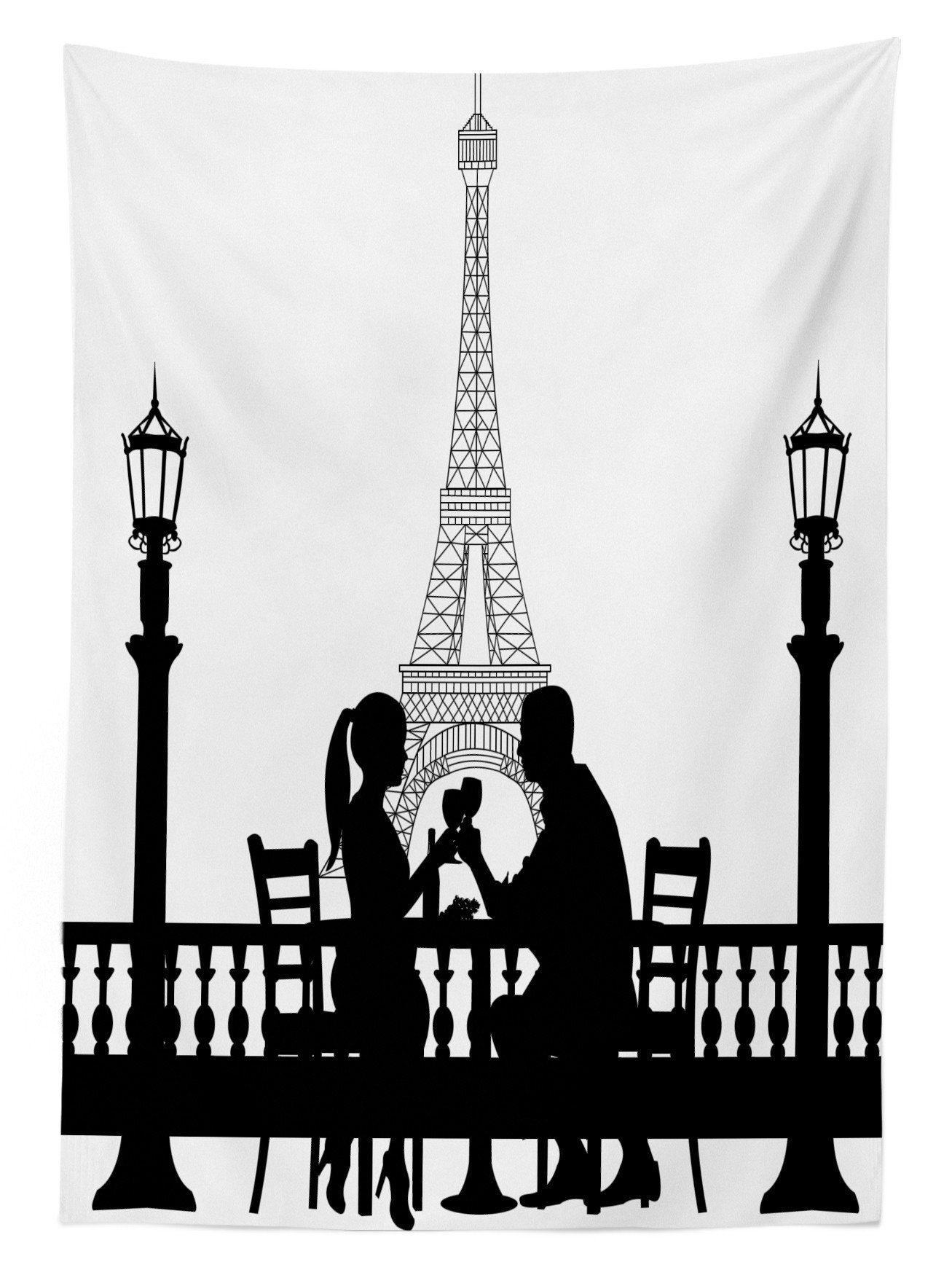 Paris Dinner Klare Paar Waschbar den Farbfest Tischdecke geeignet Romantisch Abakuhaus Farben, Für Bereich Außen in