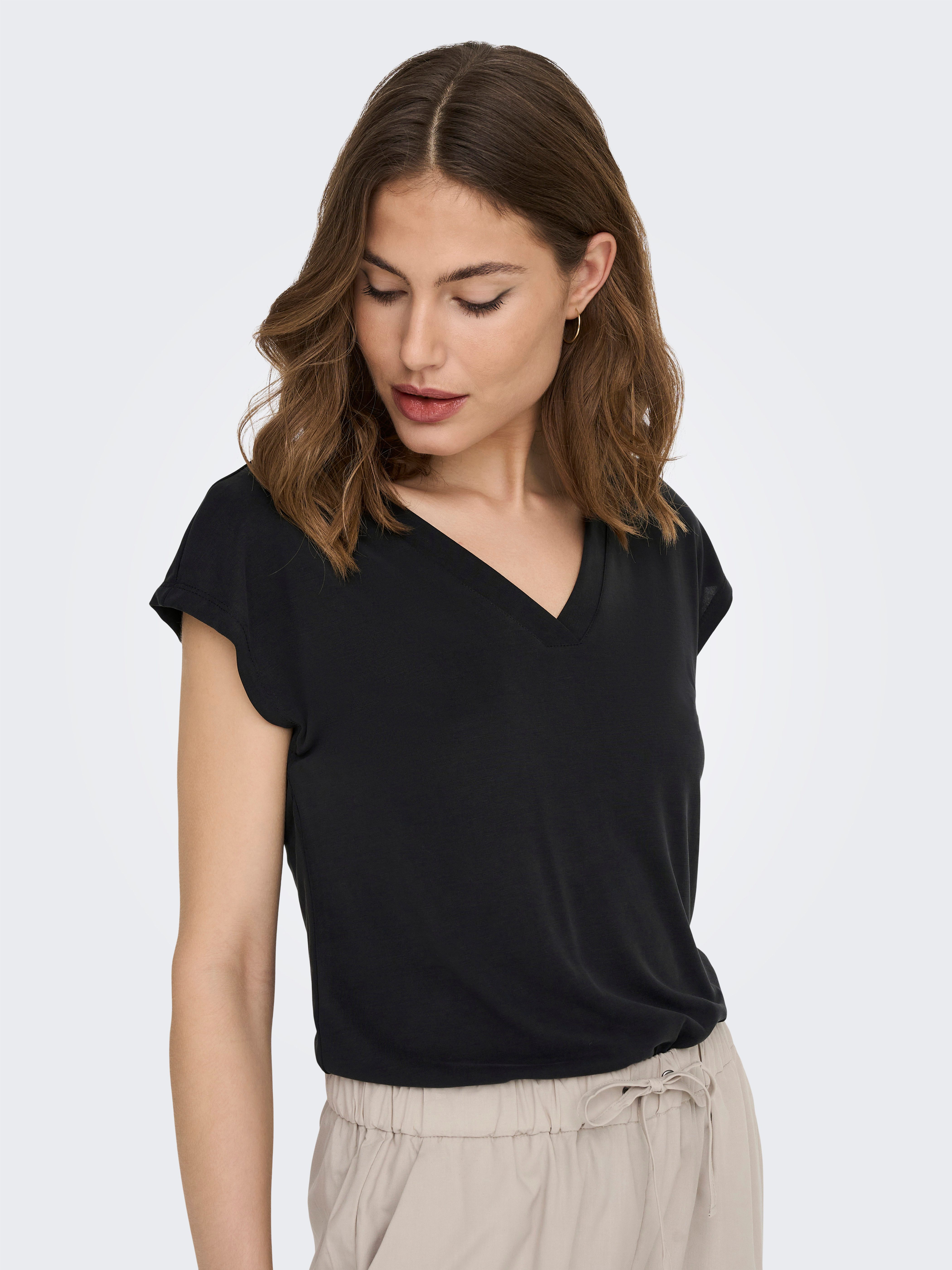 ONLY V-Shirt ONLFREE S/S MODAL V-NEC günstig online kaufen