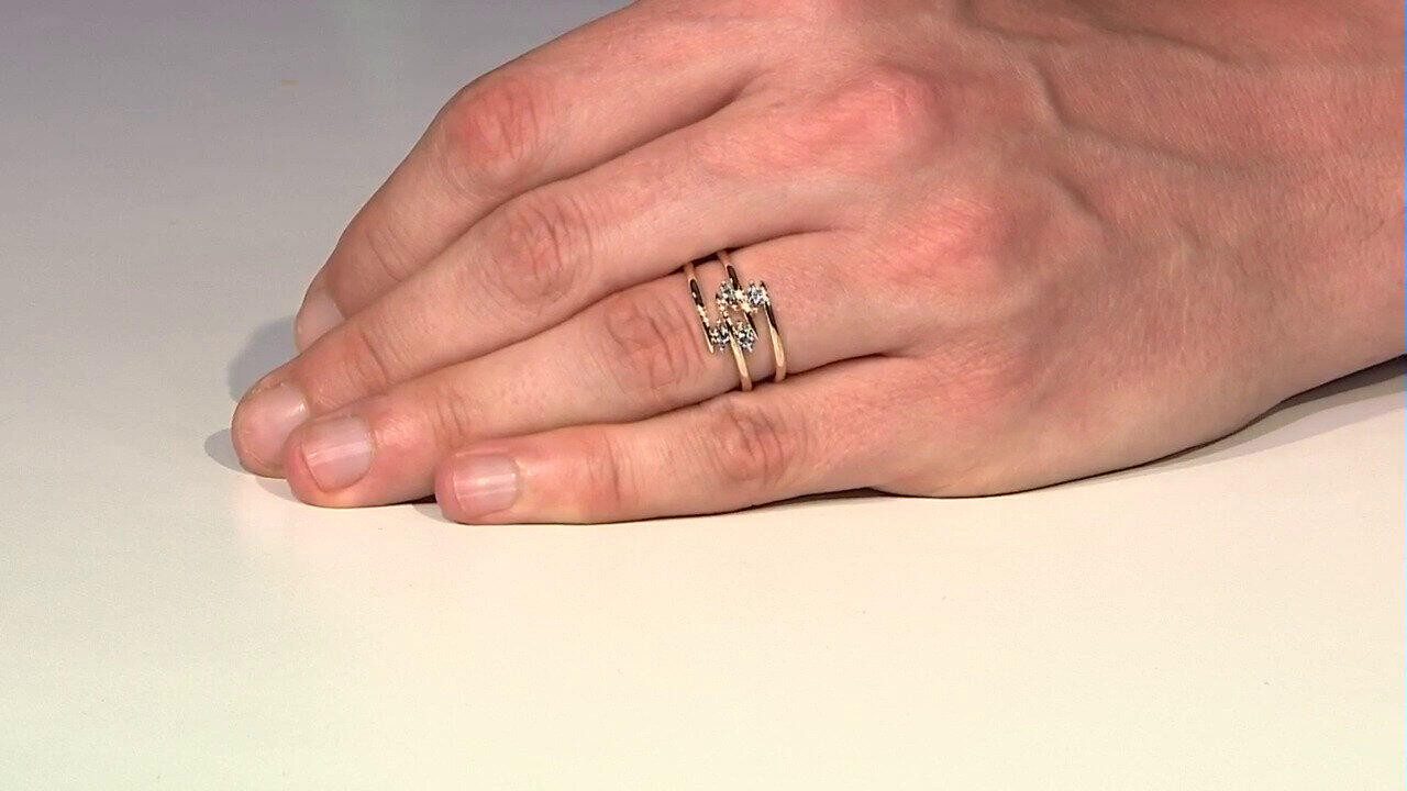 Cavill Goldring Cavill Gelbgoldring 375er mit 4 Santa Maria Aquamarinen 0,24 ct (1-tlg)