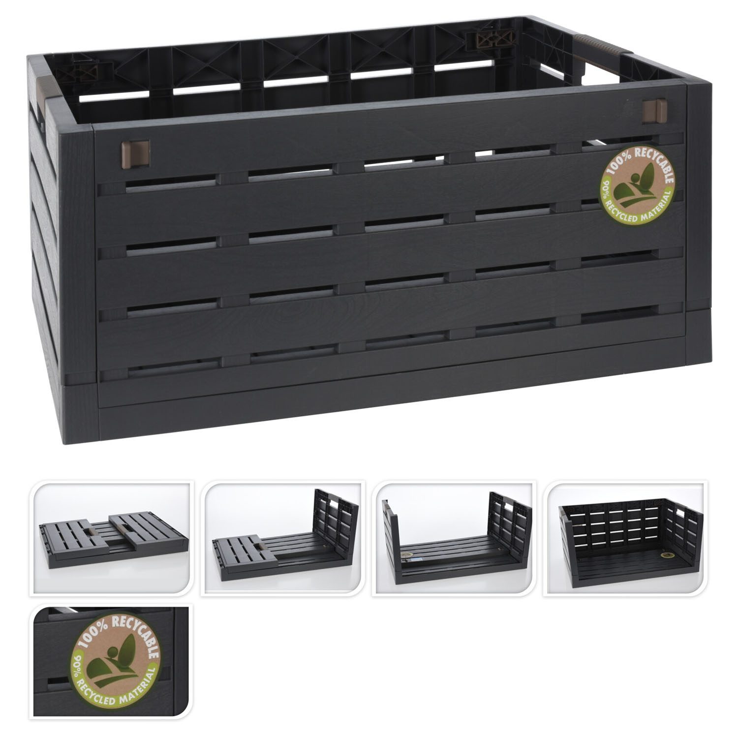 Mojawo Uhrenbox Klappbox stapelbar 60L Transportbox max 50Kg B59xL39xH27cm