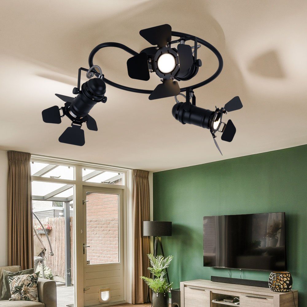 GLOBO LIGHTING Deckenspot, Leuchtmittel nicht inklusive, Kaltweiß, Deckenleuchte schwenkbar Deckenlampe 3-Flammig Deckenstrahler schwarz