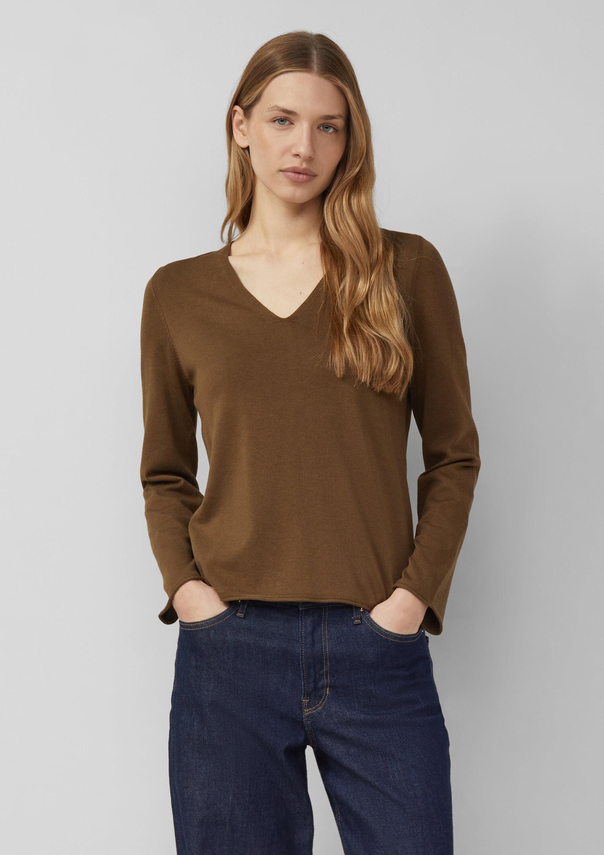 s.Oliver Longpullover Strickpullover Weicher Feinstrickpullover mit Rollkante