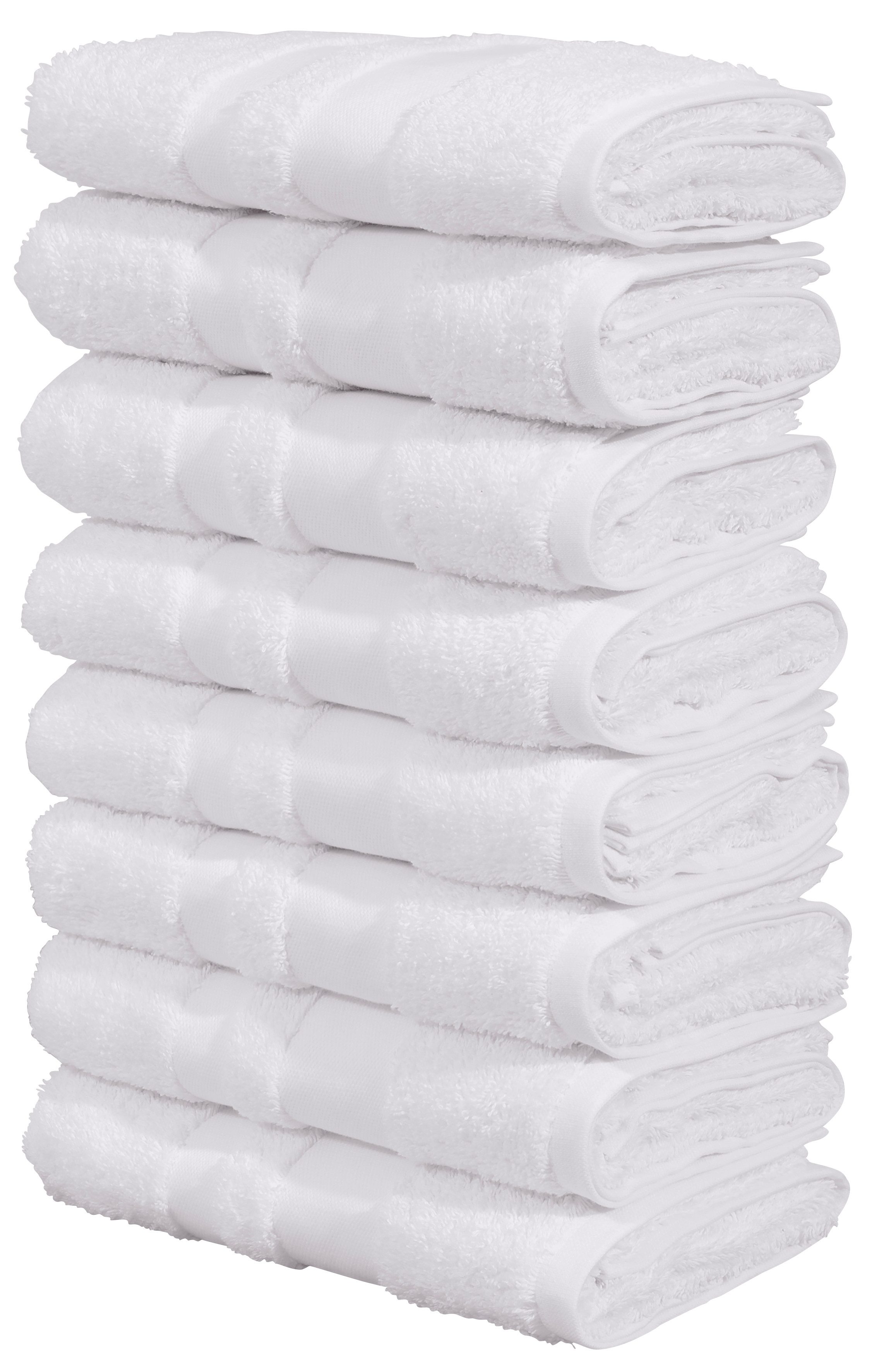 OTTO home Handtücher Vanessa, als Set und Serie erhältlich, 8 Handtücher, 50x100cm, Walkfrottee (Set, 8-St), Handtücher mit Bordüre, 100% Baumwolle, einfarbig, weich. Reduzierter Preis € 35,14. Unverbindliche Preisempfehlung € 99,99