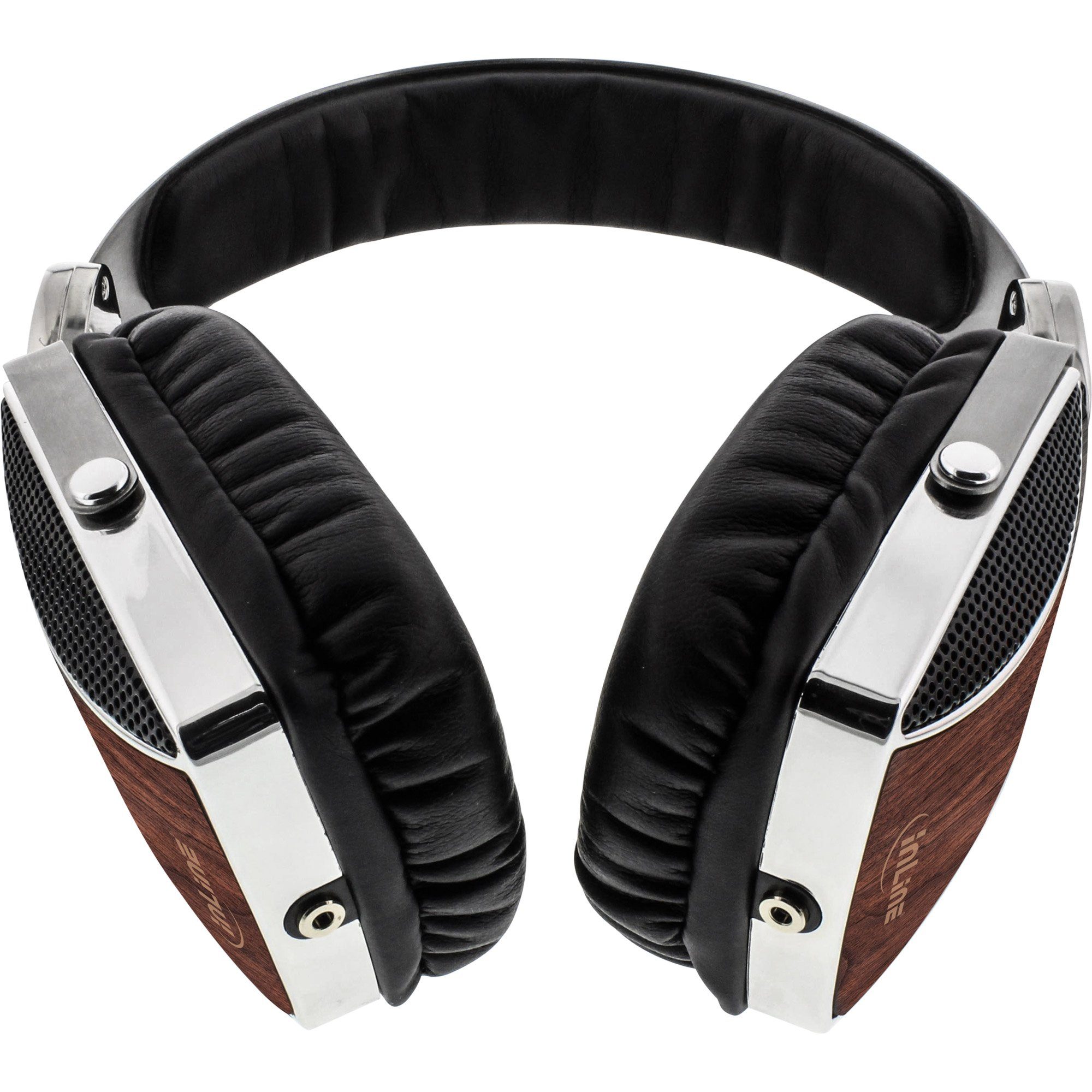 Inline On-Ear Walnuß mit On-Ear-Kopfhörer Kabelmikrofon Headset und Funktionstaste