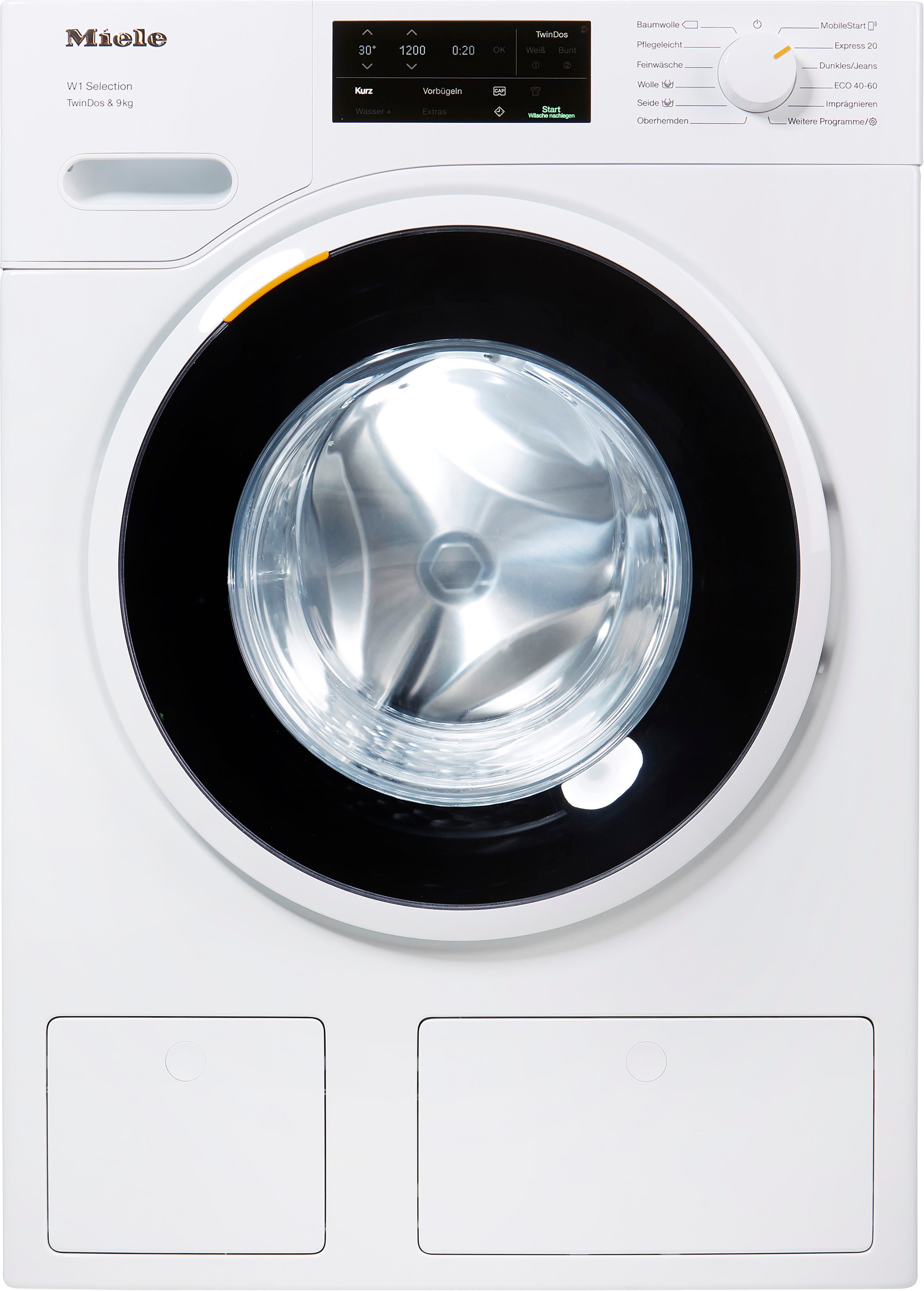 Miele Waschmaschine 1400 Waschmitteldosierung U/min, TDos&9kg, WSG663 automatischen zur kg, TwinDos 9 WCS