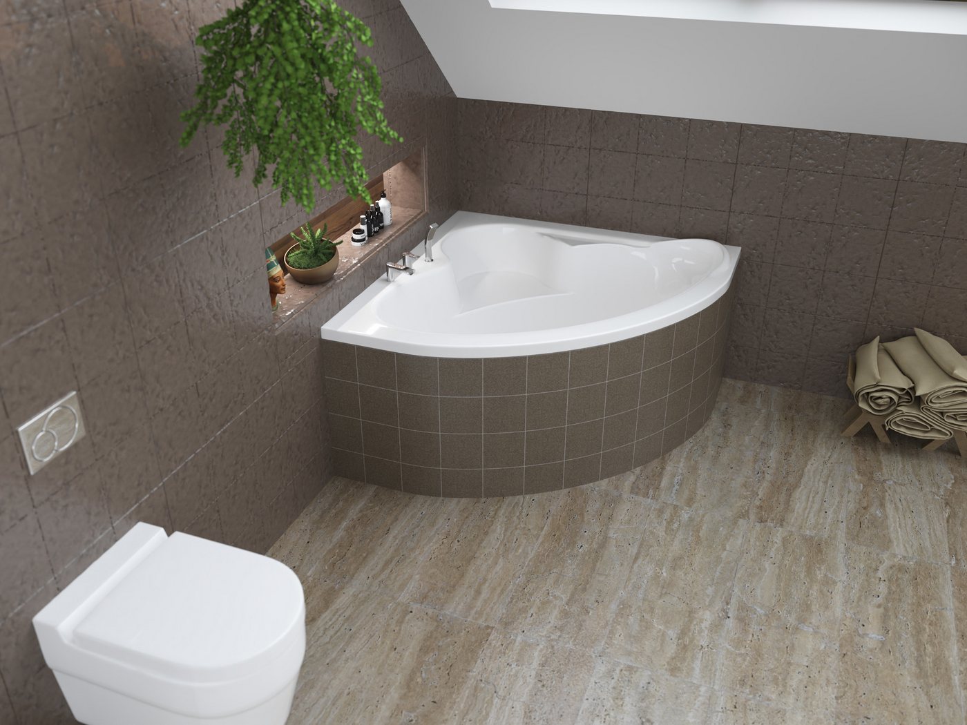 Thumbnail - KOLMAN Badewanne Eckbadewanne Standard 120x120, Ablaufgarnitur & Füße GRATIS