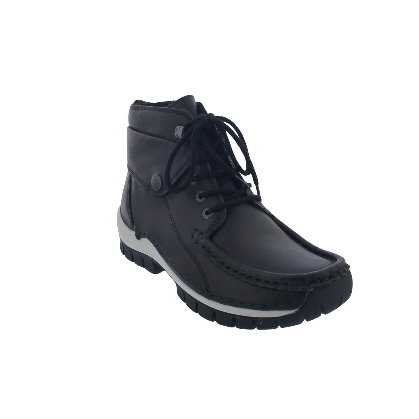 WOLKY Wolky Jump Winter Bootie, Nappa leather Black / white 0472524-010 Schnürstiefel