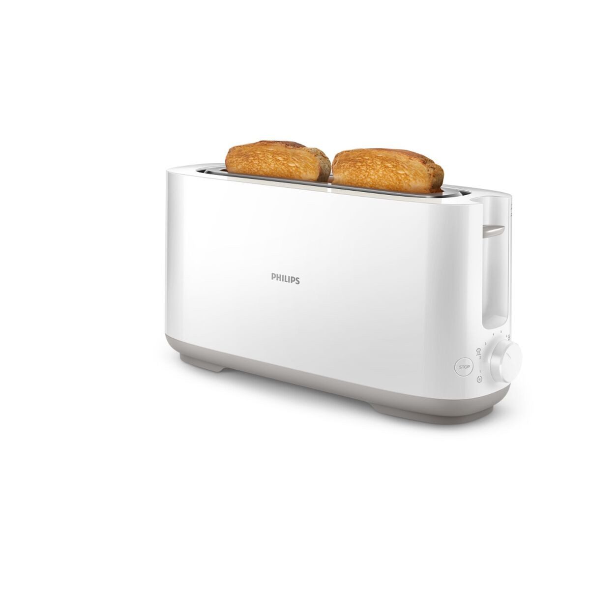 Philips Toaster Philips Kunststofftoaster mit Langschlitz und Baguettefunktion 950W We, 950 W