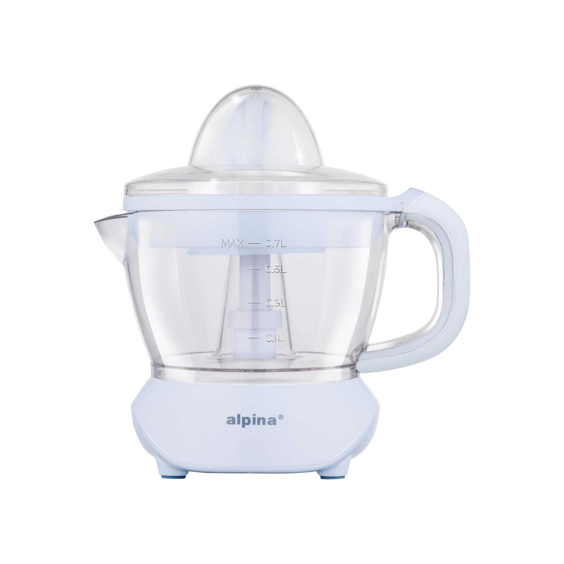 Alpina Zitruspresse ALPINA Saftpresse, 0,7 Liter, Ziruspresse, 2 Presskegel, 25 W, weiß