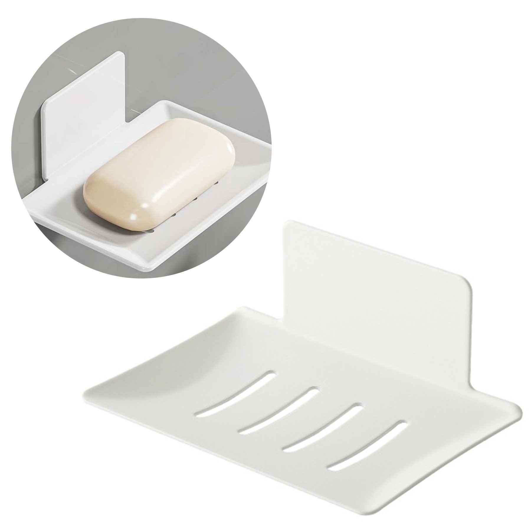 Mutig Seifenablage Seifenschale,Seifenhalter ohne Bohren Edelstahl selbstklebend, Seifenkorb Seifenschale Wandmontage für Schwämme Bürsten Seife, Wand Montage 3M Klebepad Seifenablage für Badezimmer Küche Balkon, Seifenschale für Aufbewahrung von Seifenschwamm Bürste, für Dusche, Küche Schwammhalter, Chrom,Luftfahrtaluminium