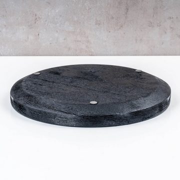 Levandeo® Dekoteller, Deko Teller Schwarz Ø30cm Rund Mango-Holz Tischdeko Holzteller