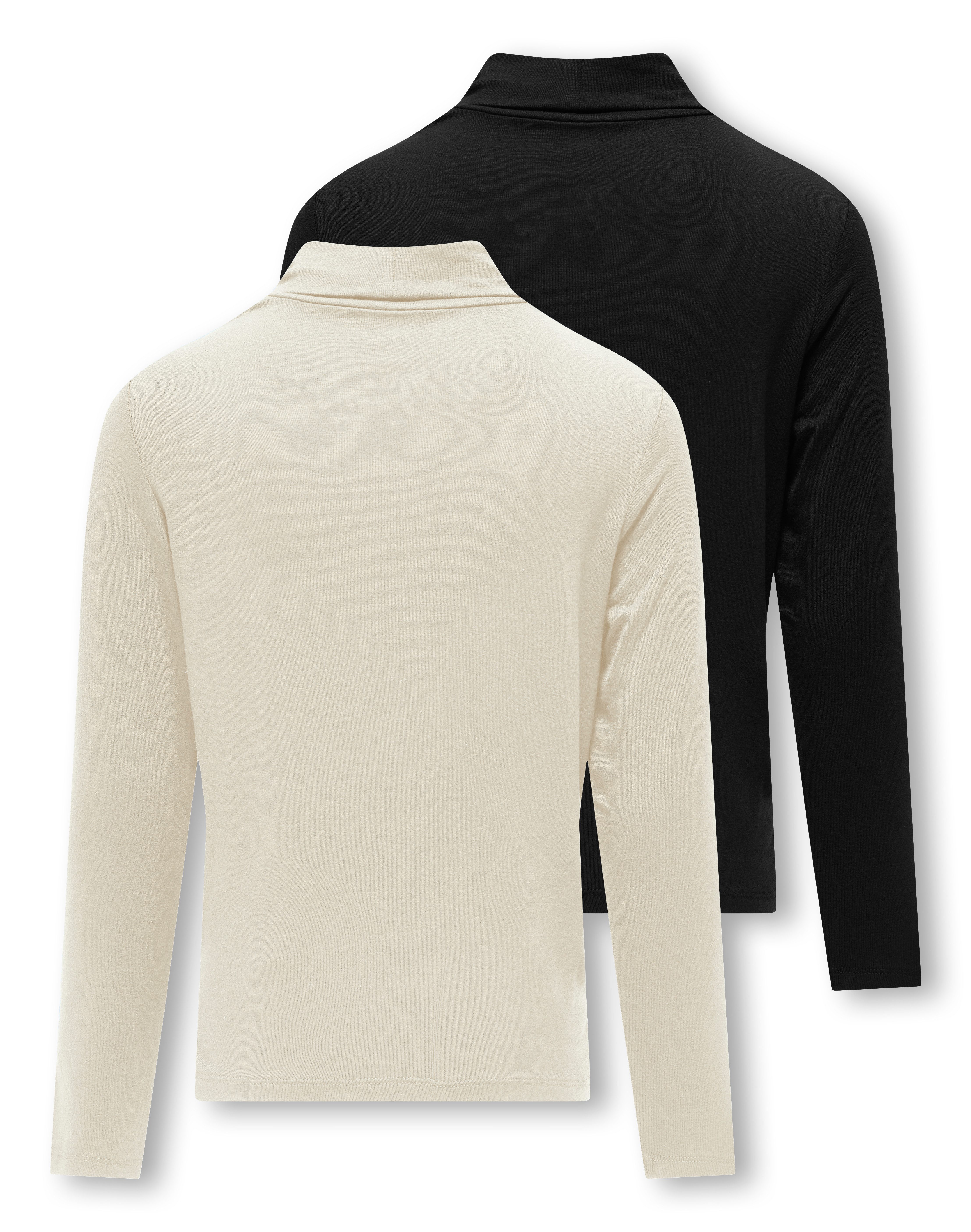 KIDS ONLY Rollkragenshirt KOGLELA L/S ROLLNECK TOP 2-PACK JRS (Packung, 2-tlg) Viskosemischung