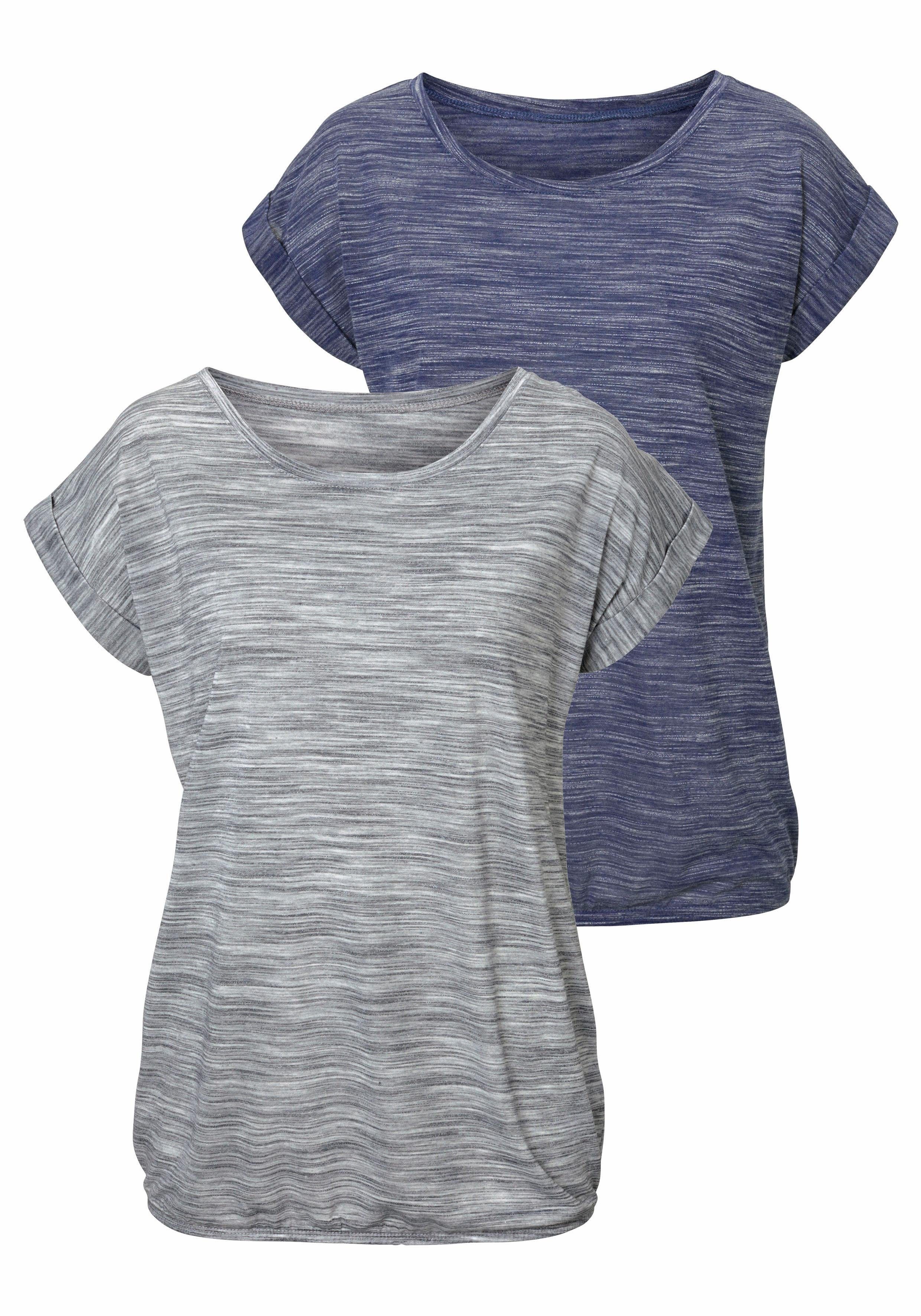 Beachtime Kurzarmshirt mit Struktureffekt (2er-Pack) aus günstig online kaufen