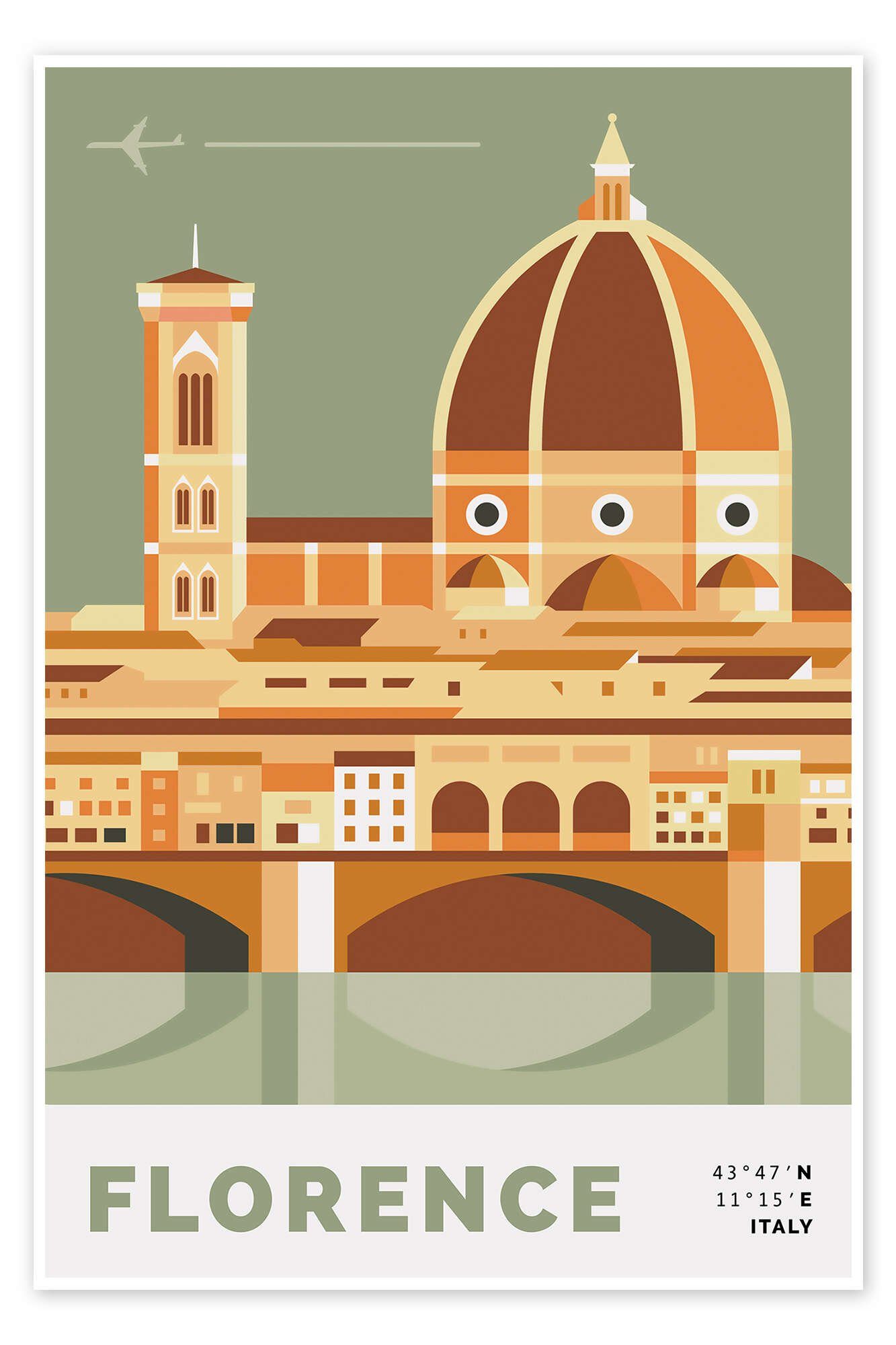 Posterlounge Wandbild Florence, Nigel Sandor, erhältlich als Плакат, Leinwandbild, Wandsticker oder Acrylglasbild