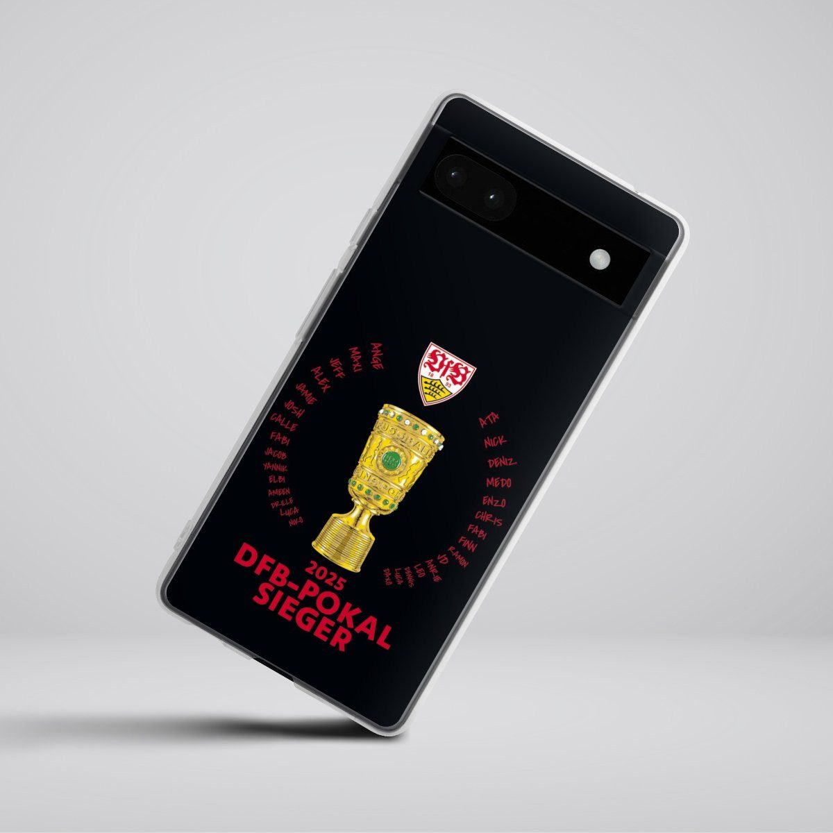 DeinDesign Handyhülle VfB Stuttgart Pokal Offizielles Lizenzprodukt, Google Pixel 6a Silikon Hülle Bumper Case Handy Schutzhülle
