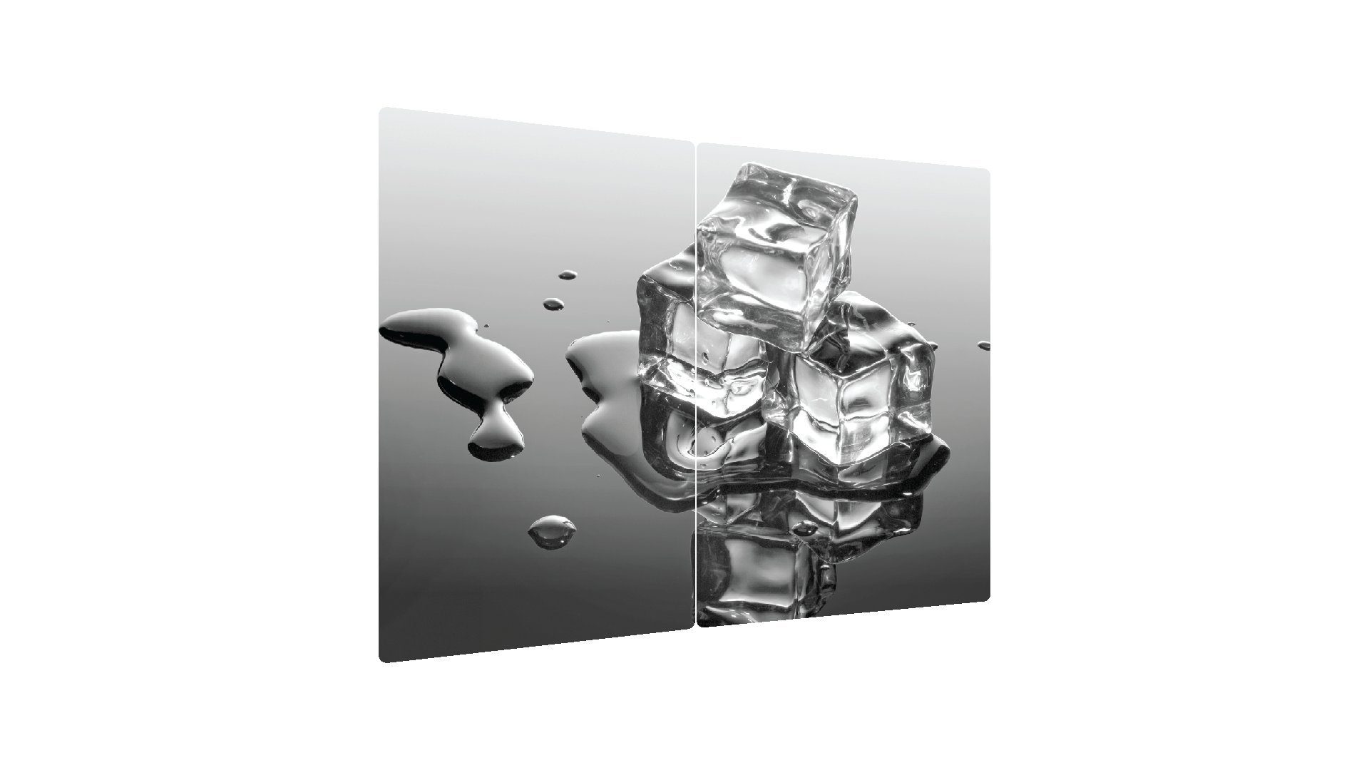 ALLboards Schneidebrett Glas Herdabdeckplatte Schneidebrett 2er Set Multi-Platte Eis