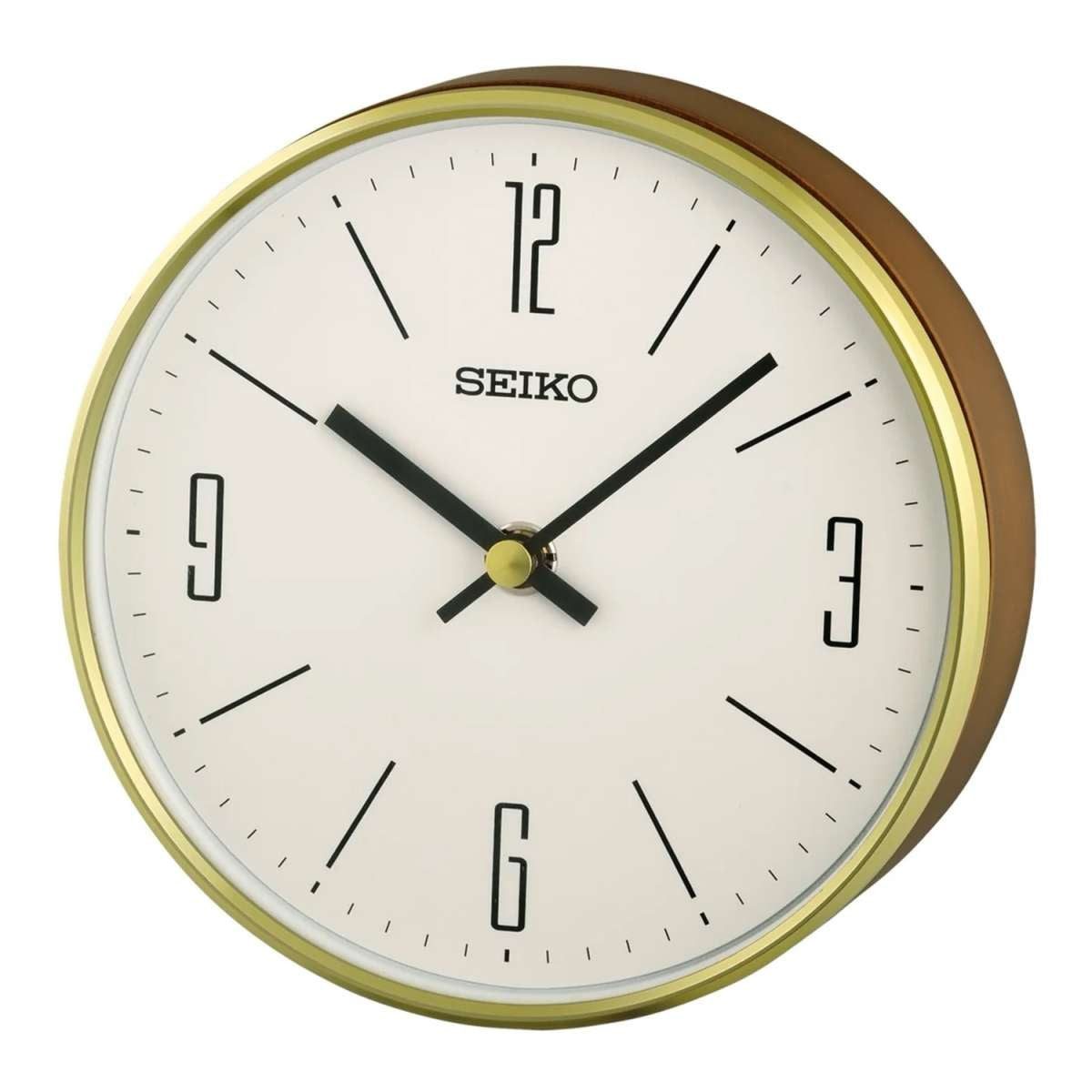 Seiko Tischuhr QXG158G Holz/Goldfarben
