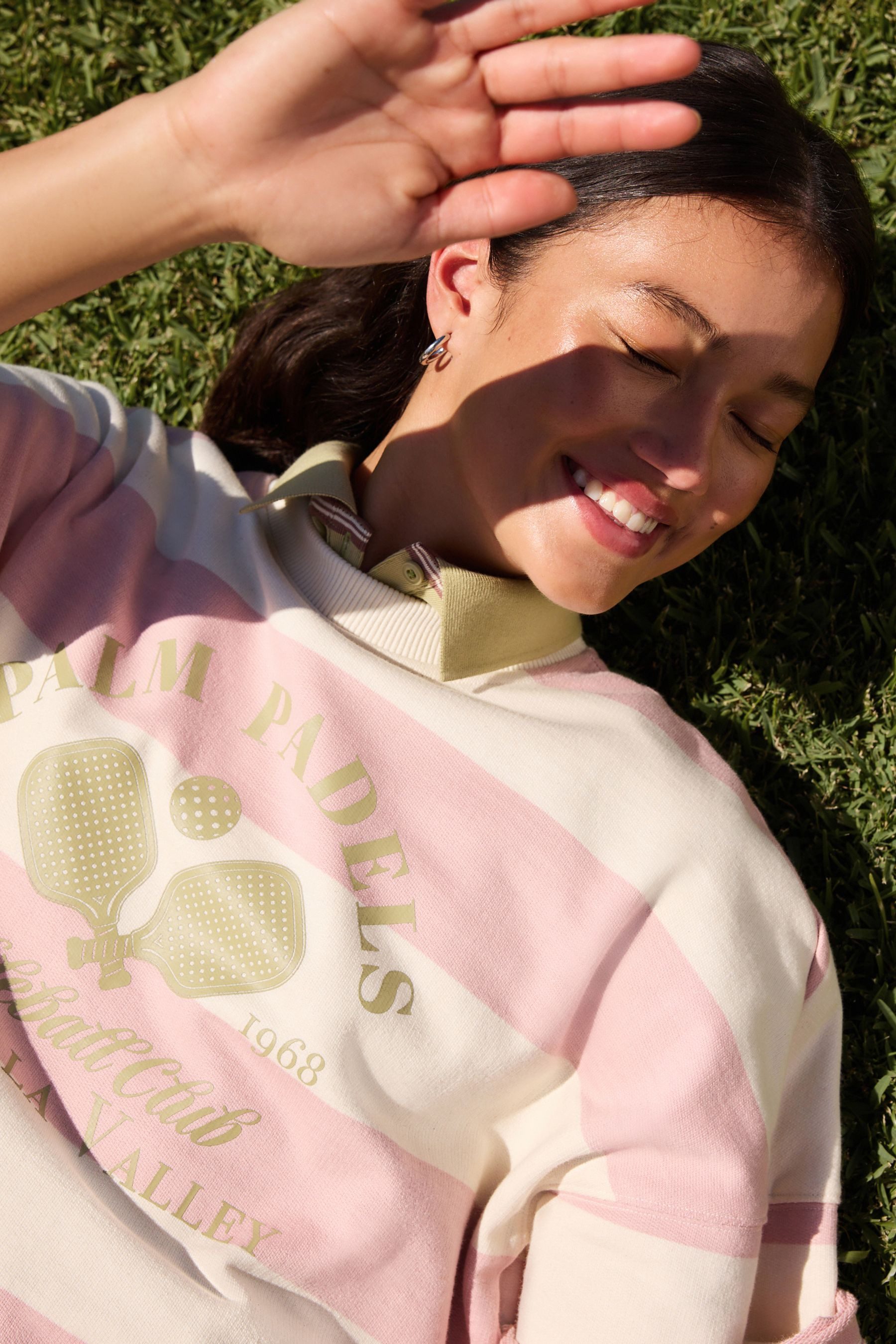 Next Sweater Gestreiftes Padel-Sweatshirt mit kurzen Ärmeln (1-tlg) – Bild 5 von 5