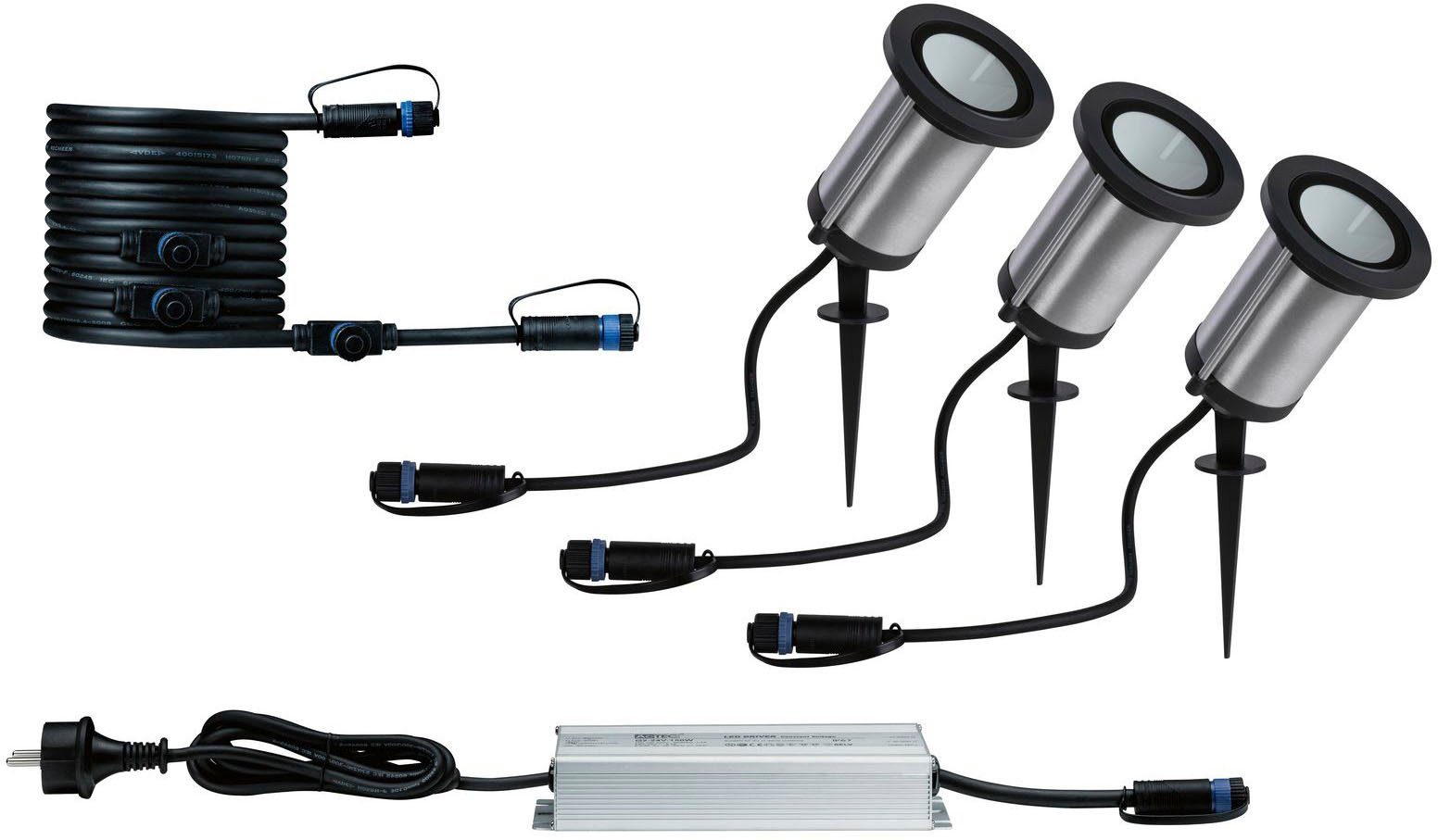 & 6W Gartenstrahler 24V LED integriert, Plug LED-Modul, Warmweiß, & IP65 Paulmann LED Plug Shine, Shine, fest 3000K
