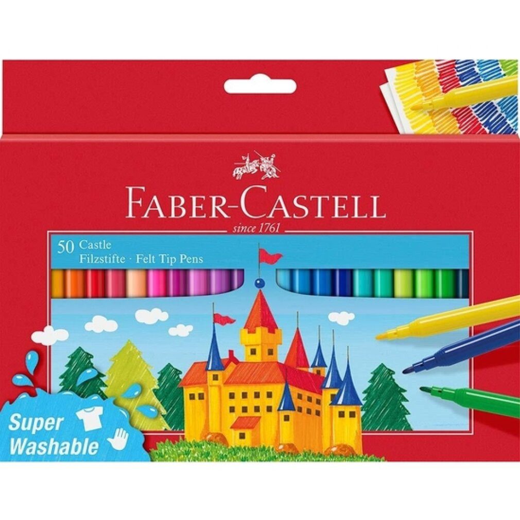 Faber-Castell Filzstift 554204 - Filzstifte Set Castle, 50er Kartonetui