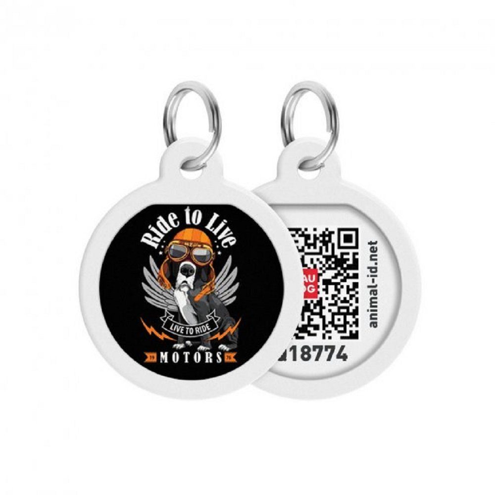 WAUDOG Tier-Halsband Pet ID Tag für Hund Katze mit QR Passport Global Suchsystem