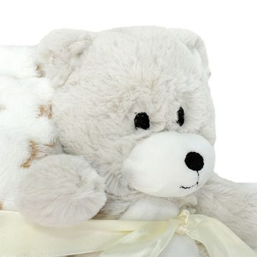 BEMIRO Tierkuscheltier Teddy Geschenkset für Babys - inkl. Fleecedecke & Kuscheltier