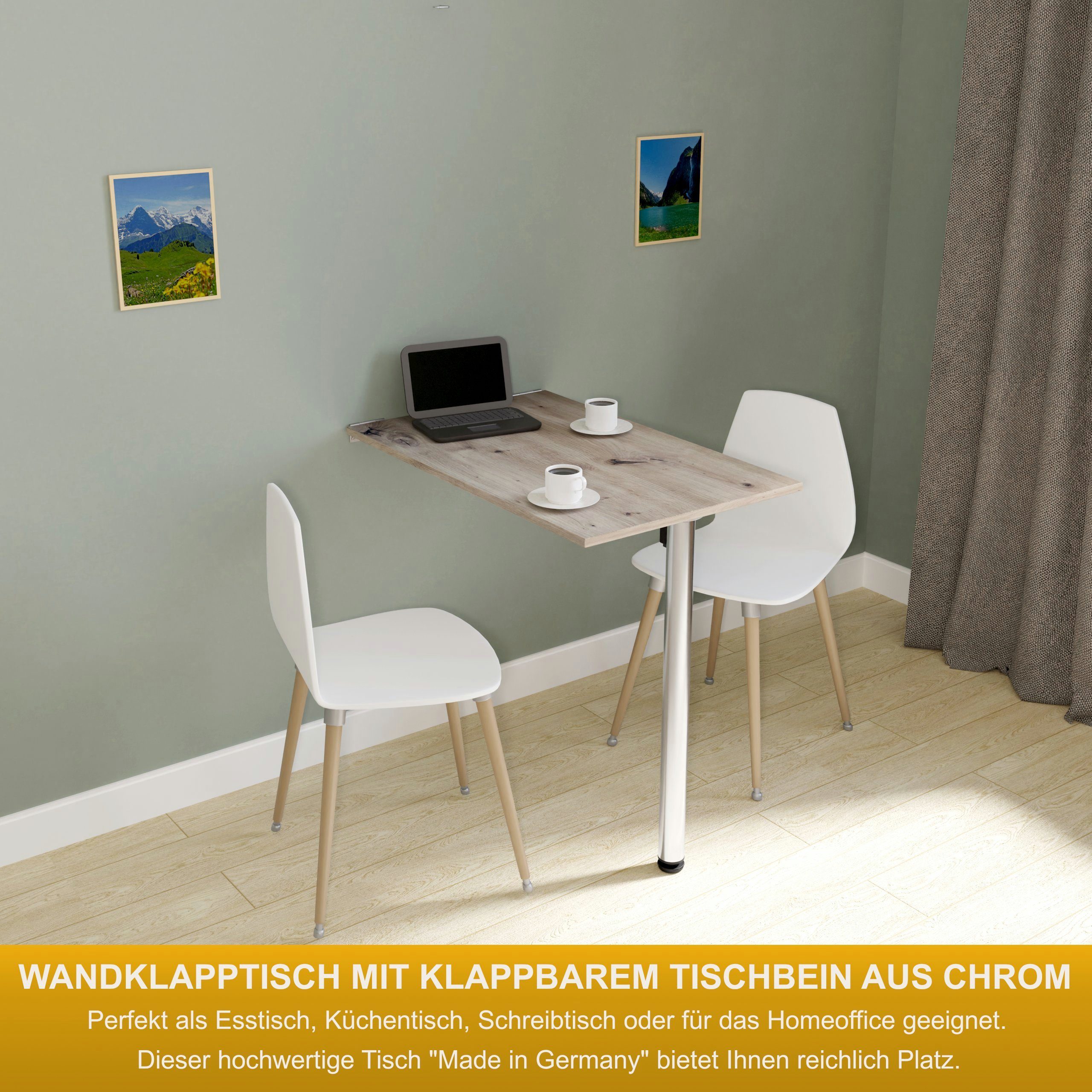 KDR Produktgestaltung Klapptisch 80x50 Wandklapptisch Esstisch günstig online kaufen