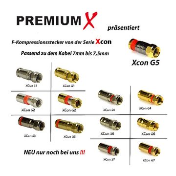 PremiumX 25m DELUXE PRO Koaxialkabel SCHWARZ 135dB 5-Fach geschirmt TV-Kabel