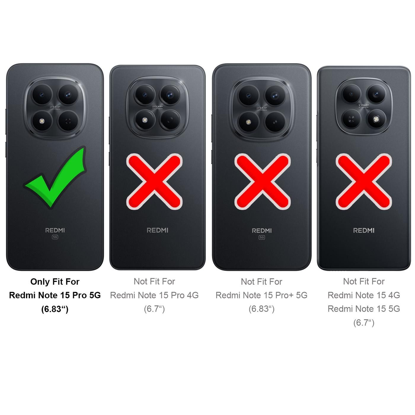 CoolGadget Handyhülle Magnet-Hülle für Xiaomi Redmi Note 15 Pro 5G Schutzhülle magnetisch 6,83 Zoll, Hülle Matt Stoßfest kompatibel mit QI-Laden Zubehör Kameraschutz Case