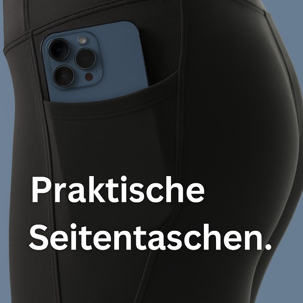 Leggings mit Taschen für Damen, Lange Sporthose