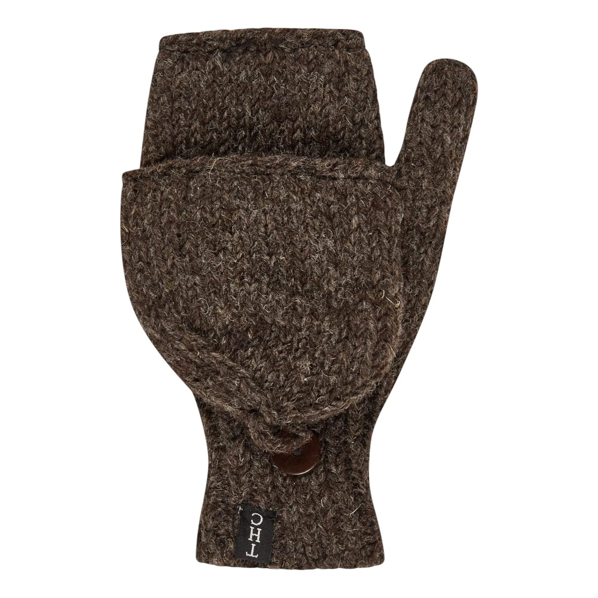 THC Natural Line Strickhandschuhe THC Klapphandschuhe 506 braun (1-St., 1 Paar) abklappbare Fingerspitzen